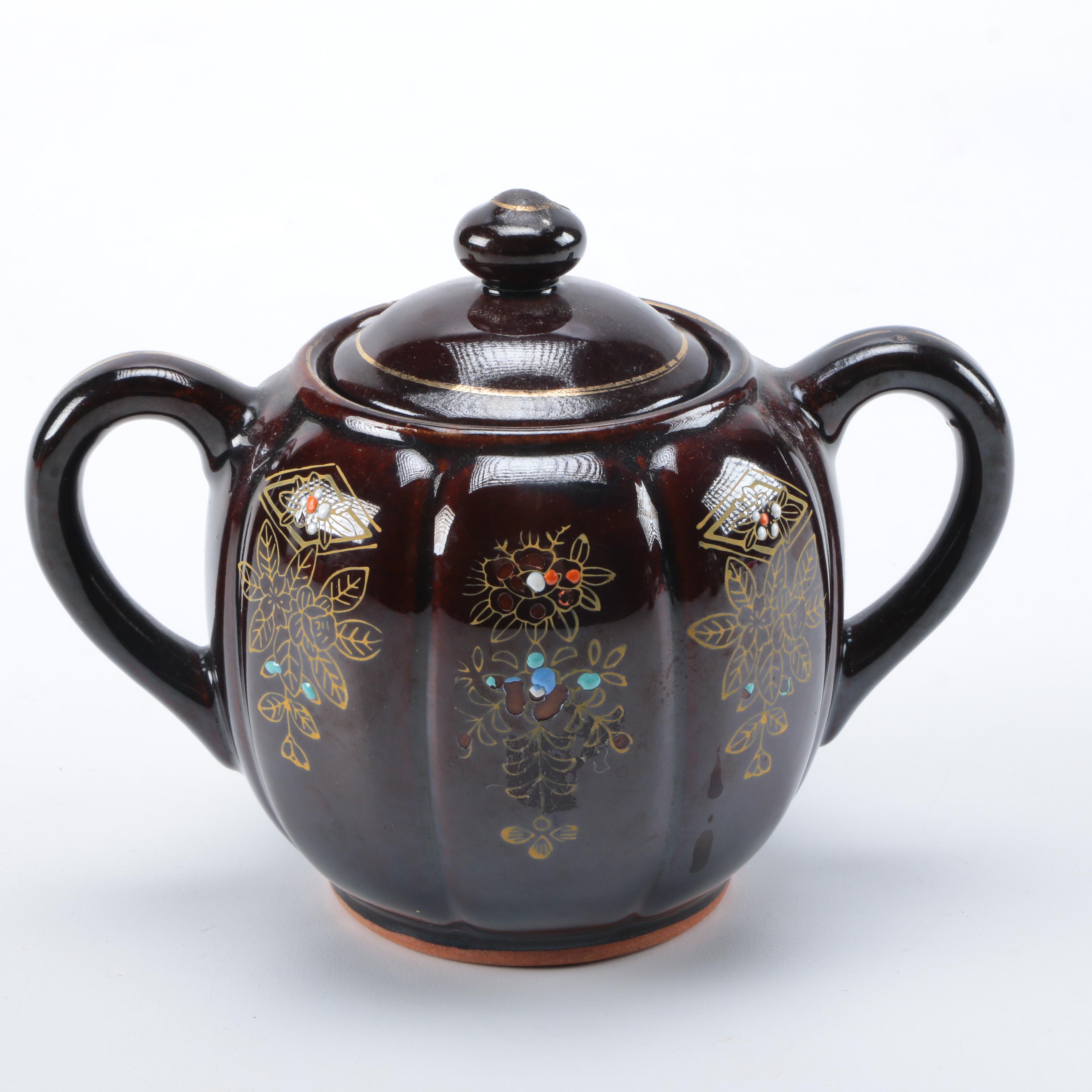 Gibsons England Ceramic Teapot and Japanese Sugar and Creamer