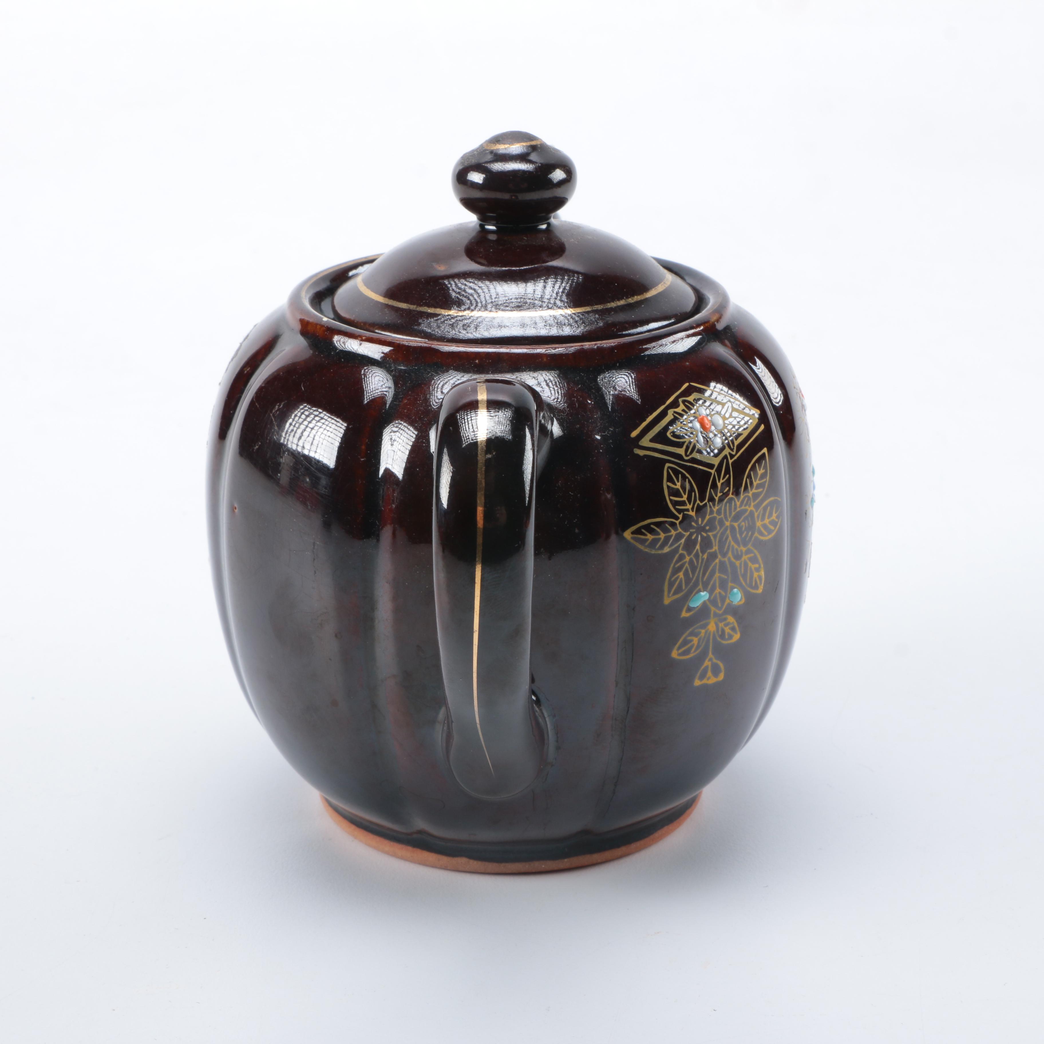 Gibsons England Ceramic Teapot and Japanese Sugar and Creamer