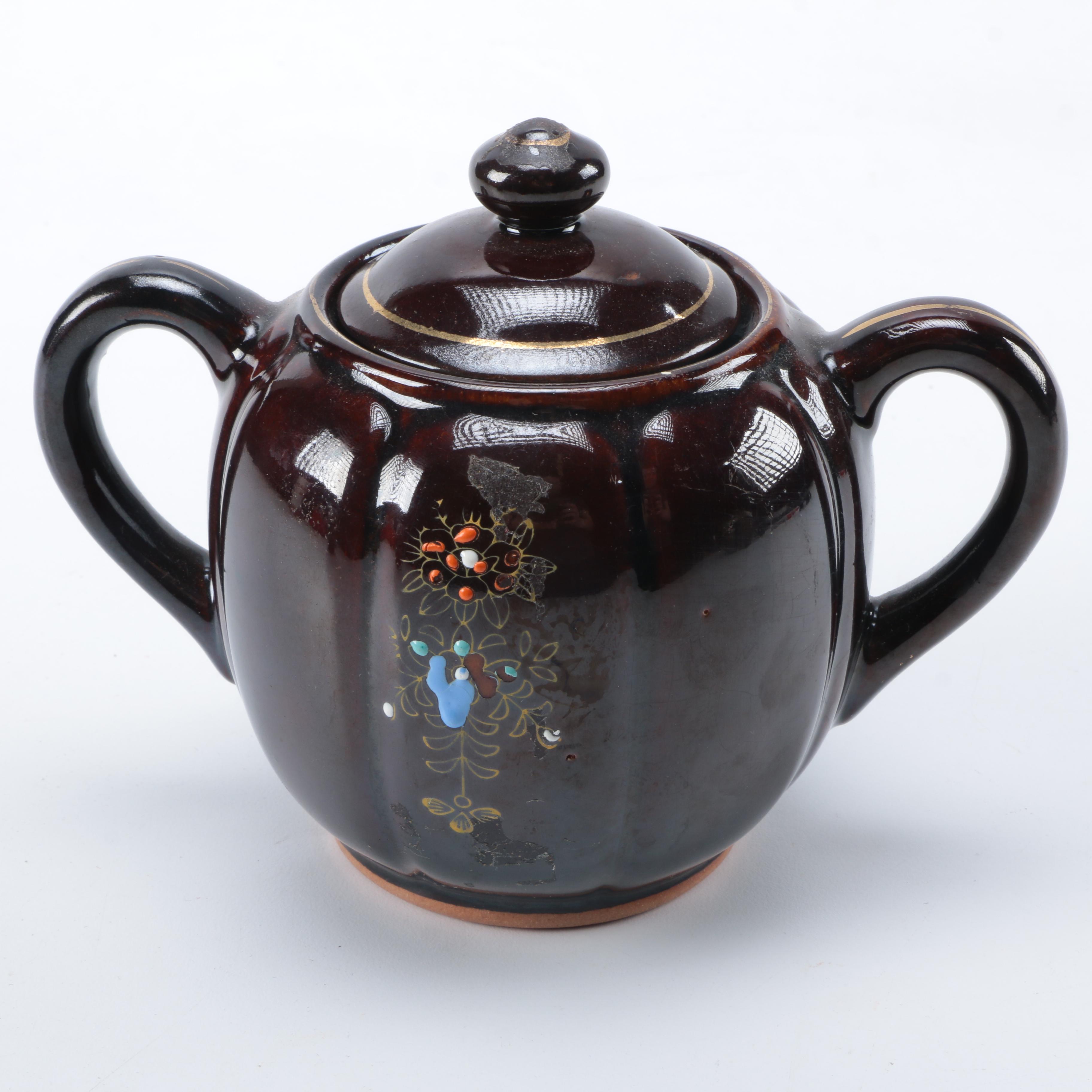 Gibsons England Ceramic Teapot and Japanese Sugar and Creamer