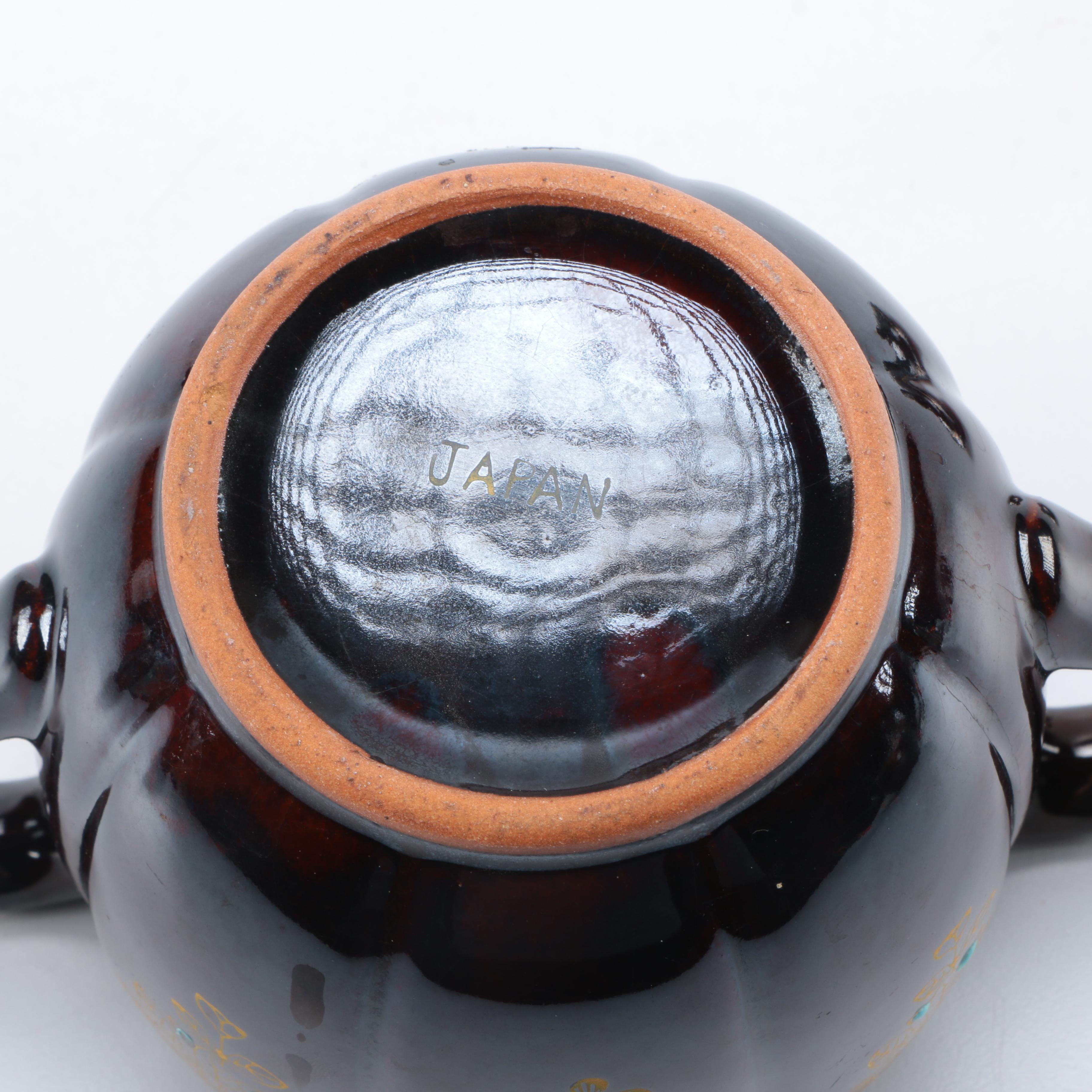 Gibsons England Ceramic Teapot and Japanese Sugar and Creamer