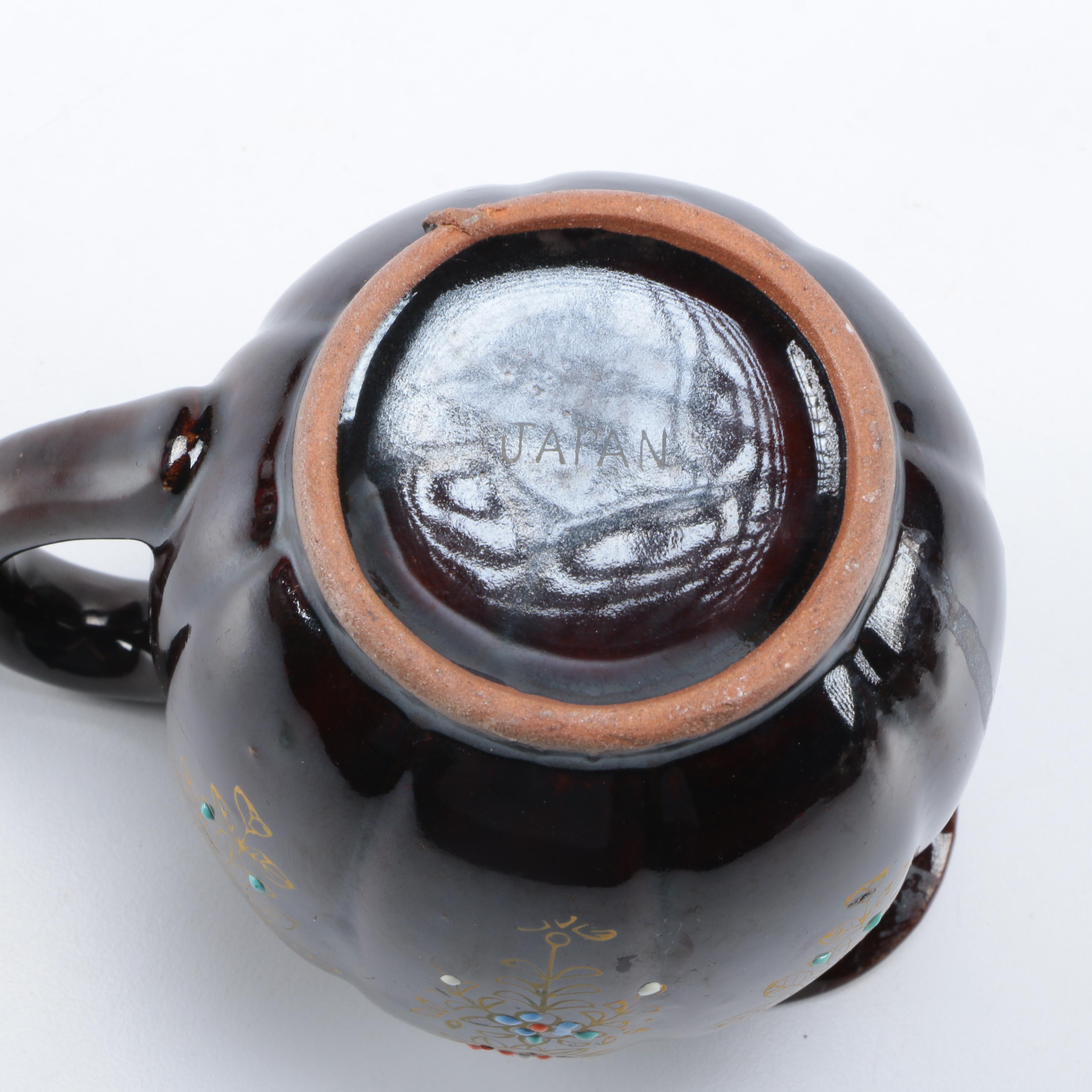 Gibsons England Ceramic Teapot and Japanese Sugar and Creamer