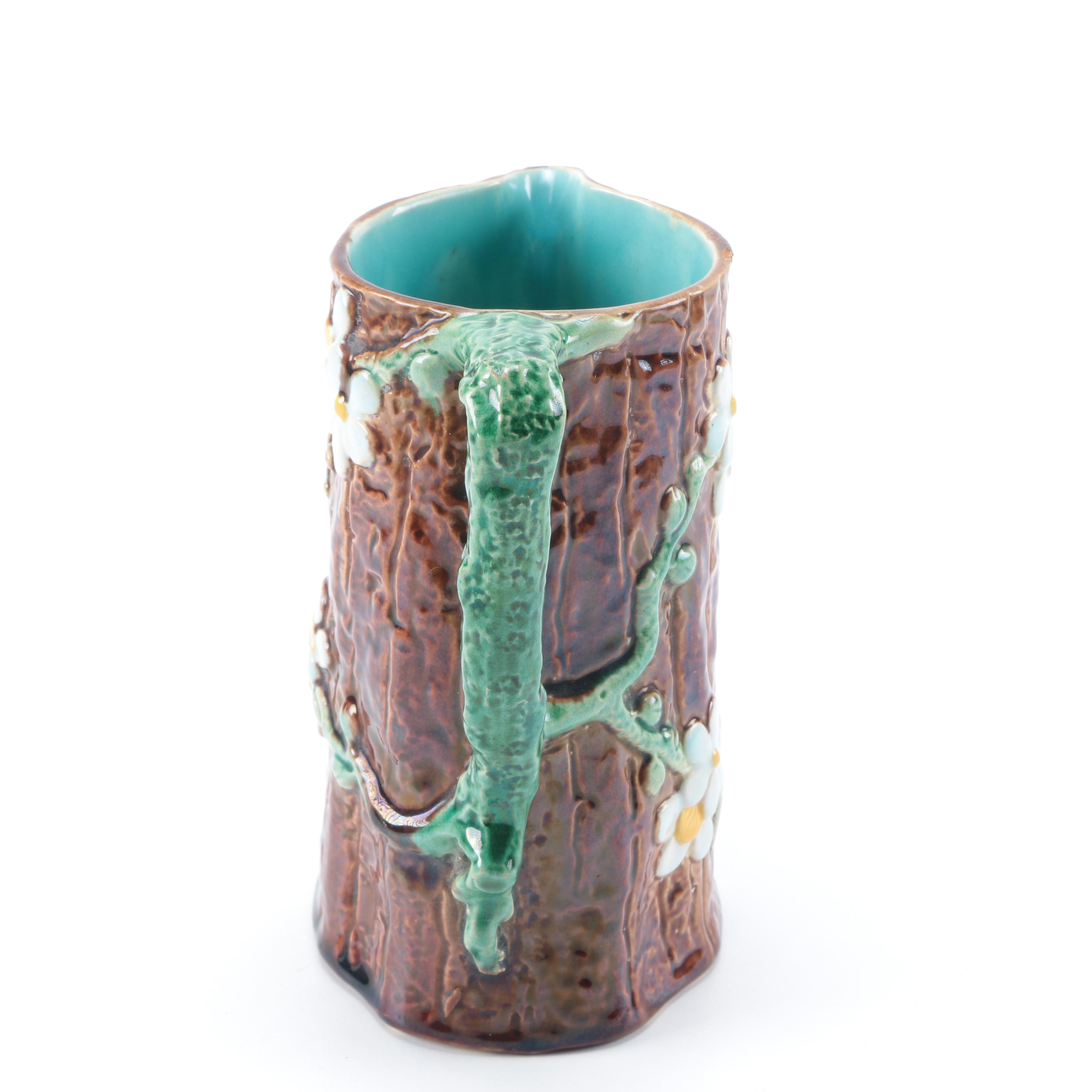 Majolica Holdcroft "Dogwood" Pitcher