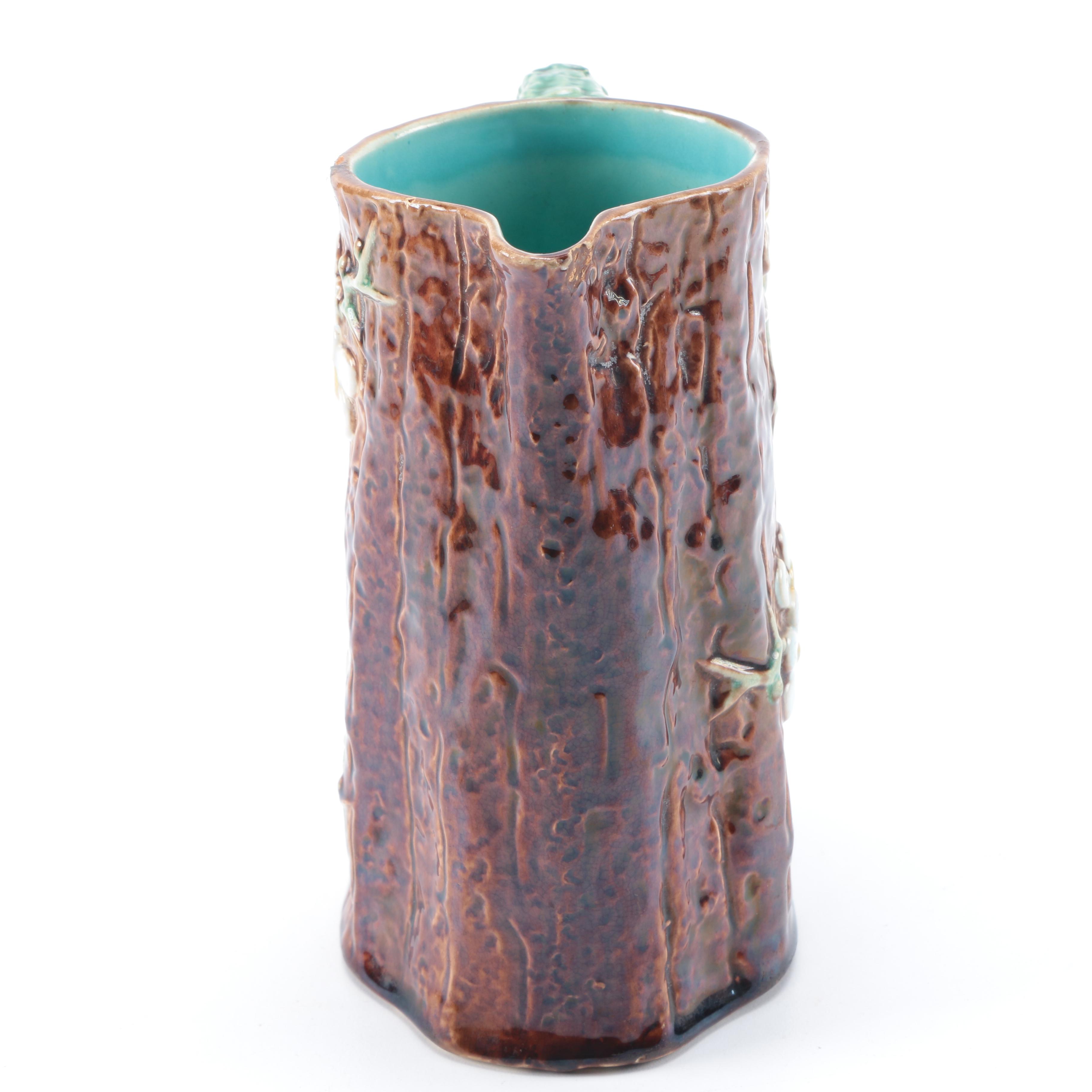 Majolica Holdcroft "Dogwood" Pitcher