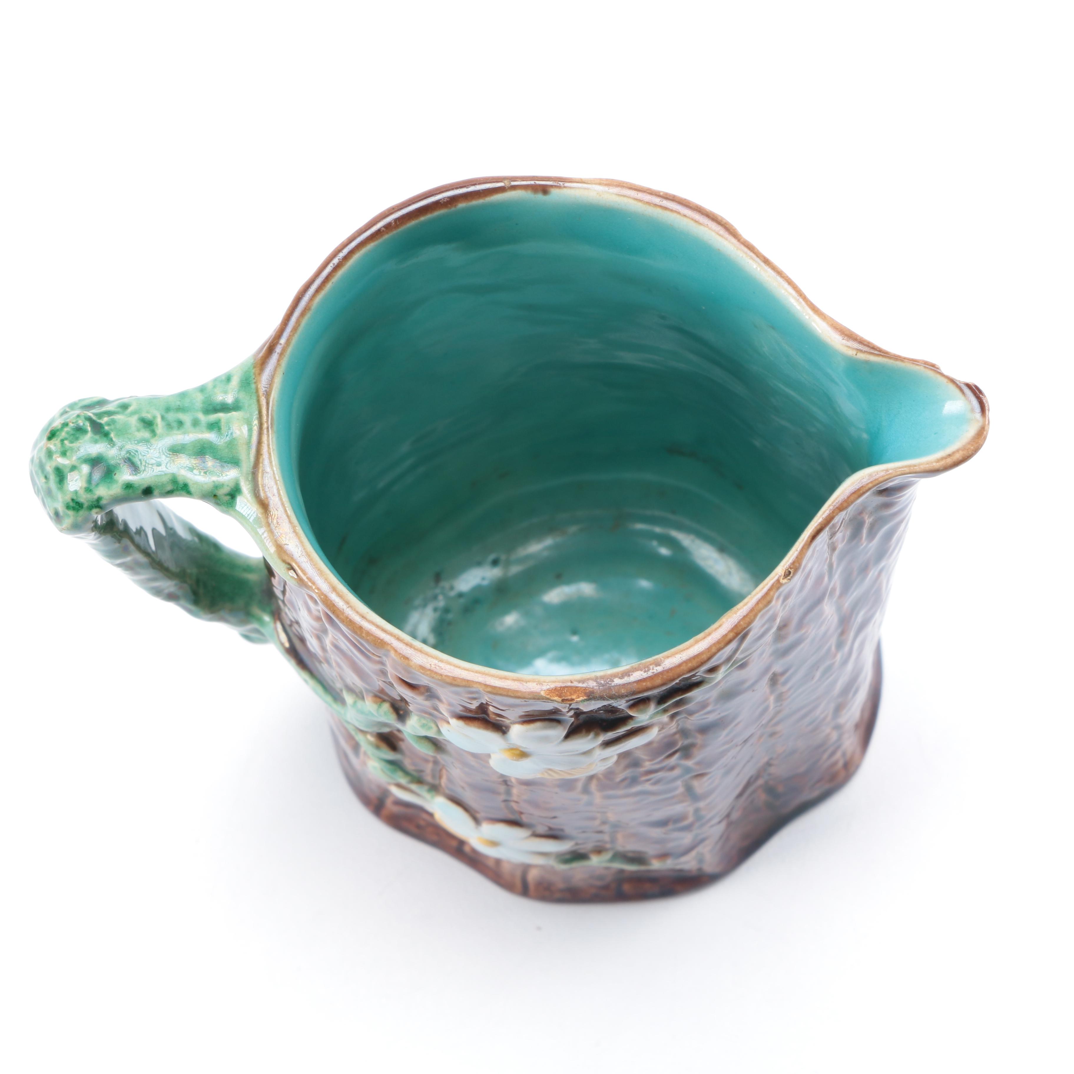 Majolica Holdcroft "Dogwood" Pitcher