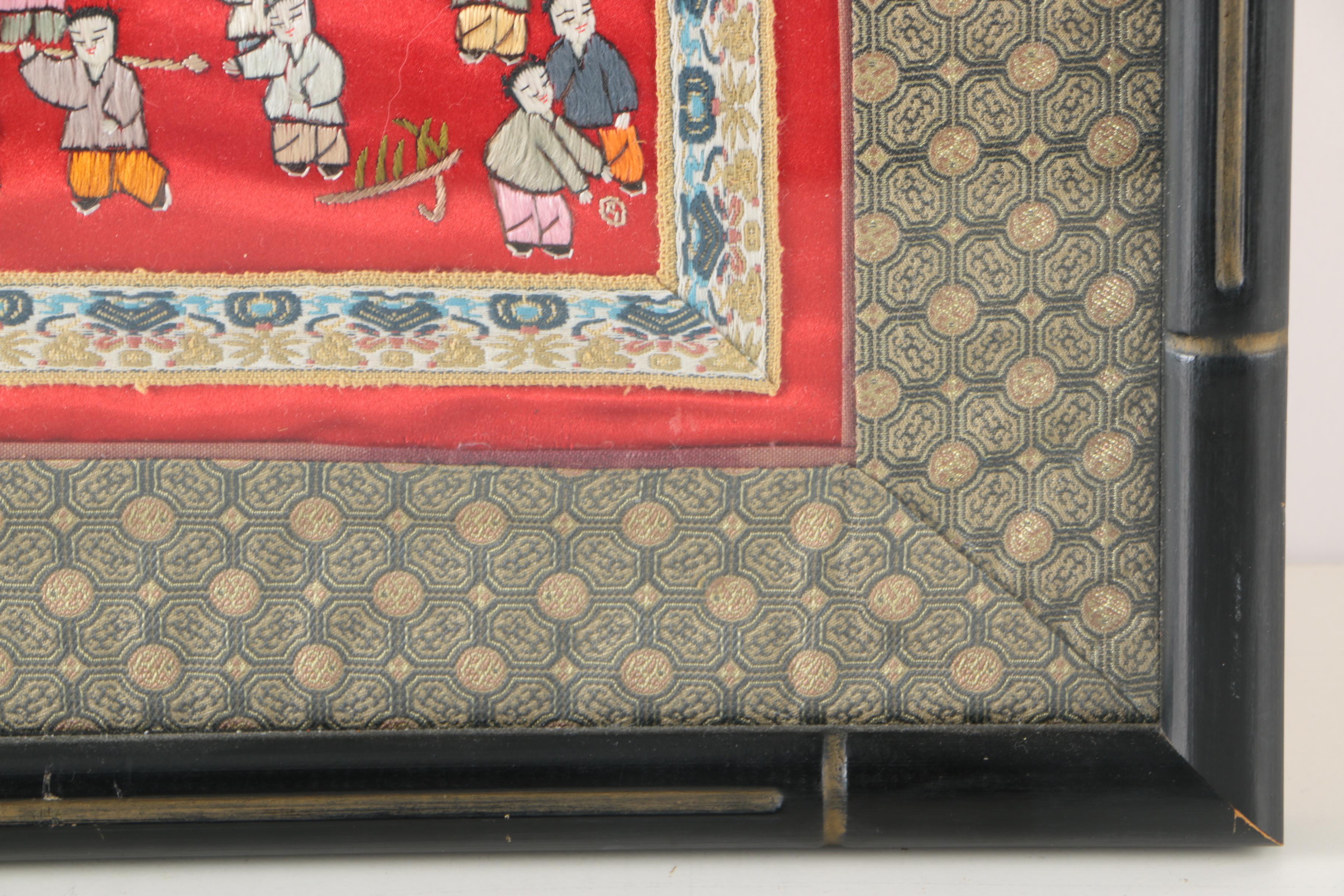 Chinese "Hundred Boys" Embroidery on Silk