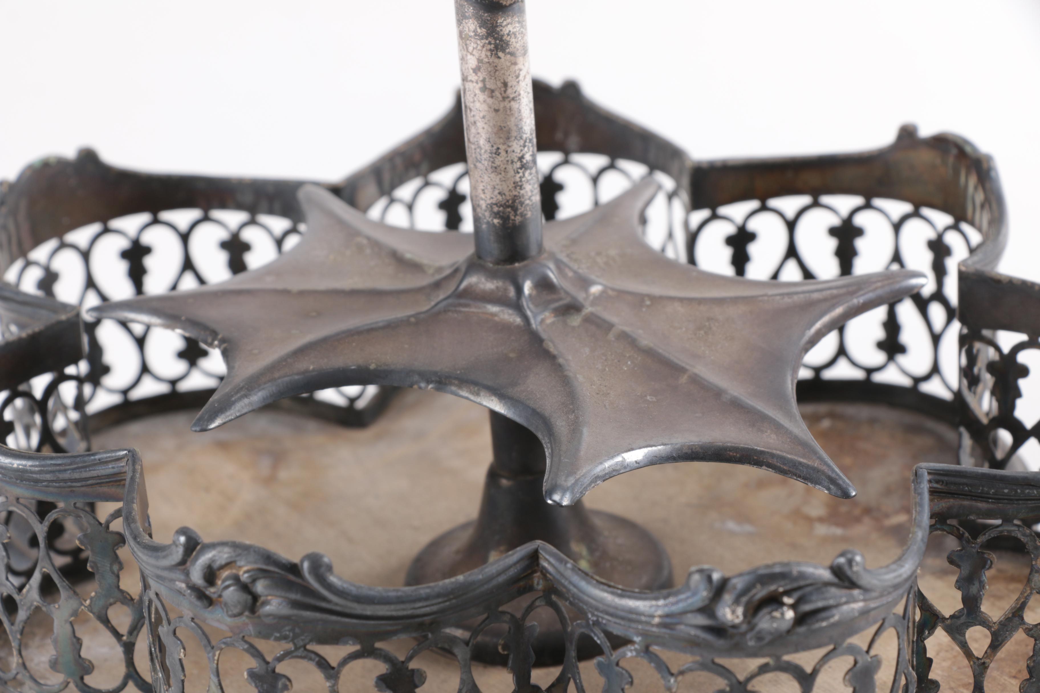 Glass Cruet Sets With Metal Caddies