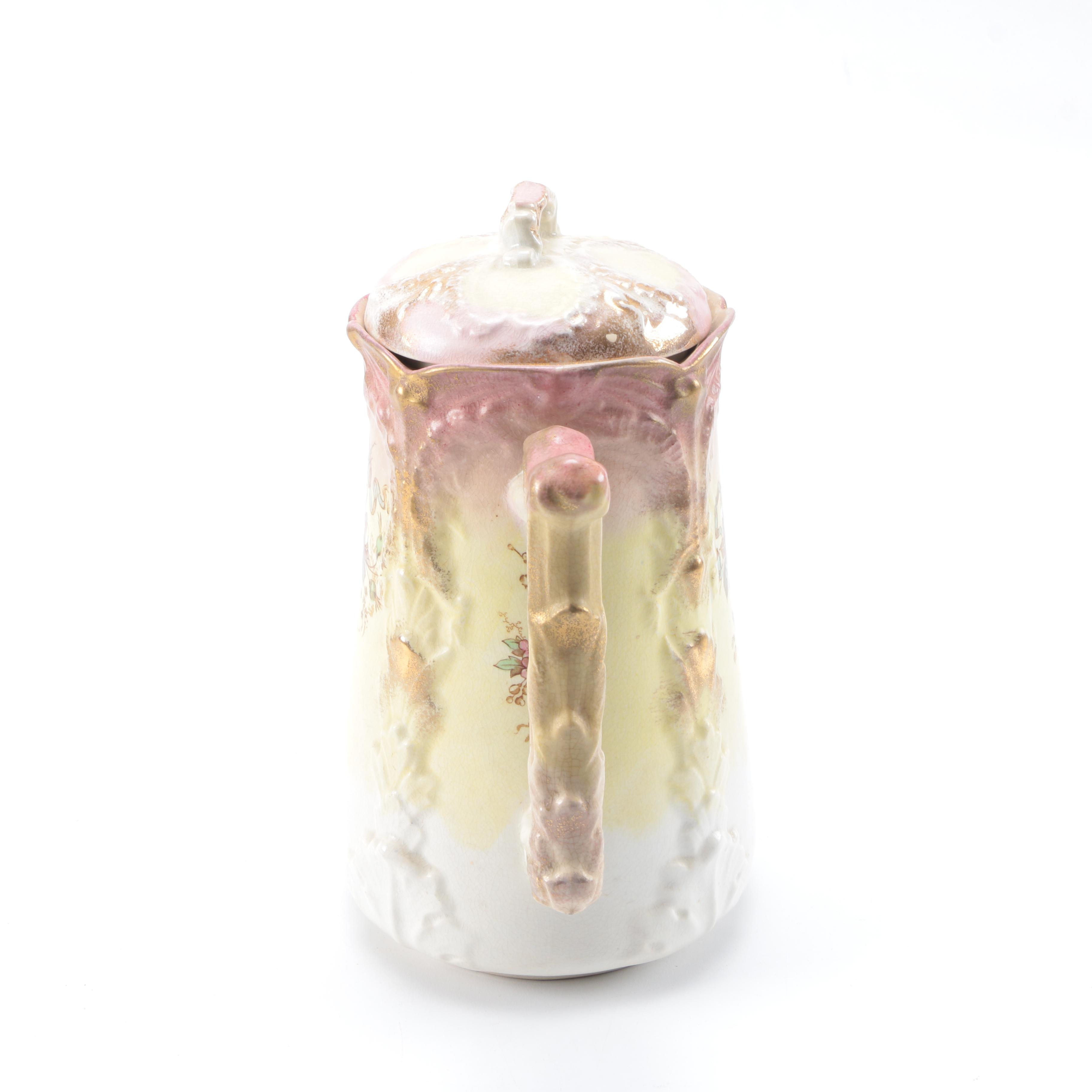 Antique Burroughs and Mountford Ceramic Chocolate Pot