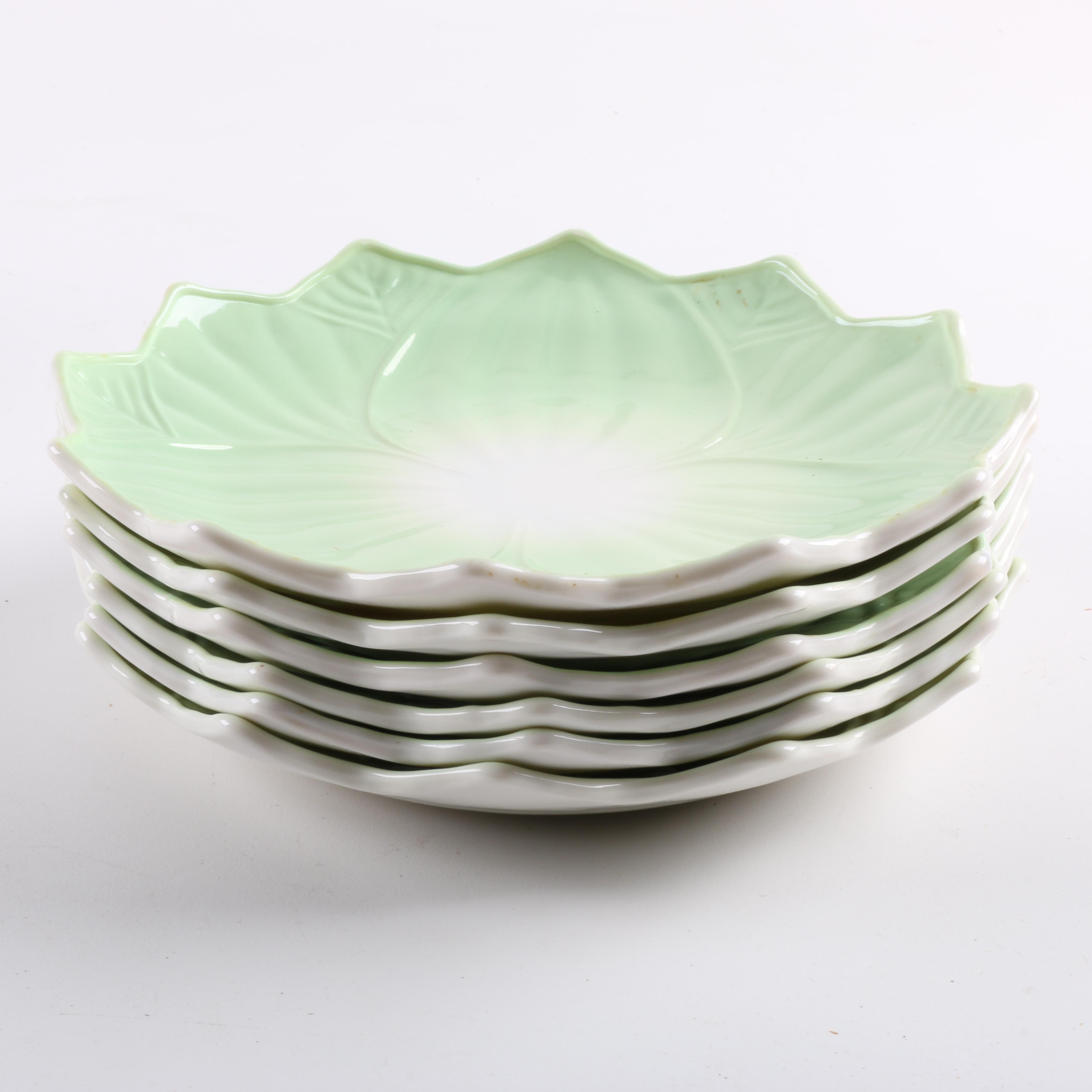 Vintage Multi Colored Flower Shaped Bowls and Saucers