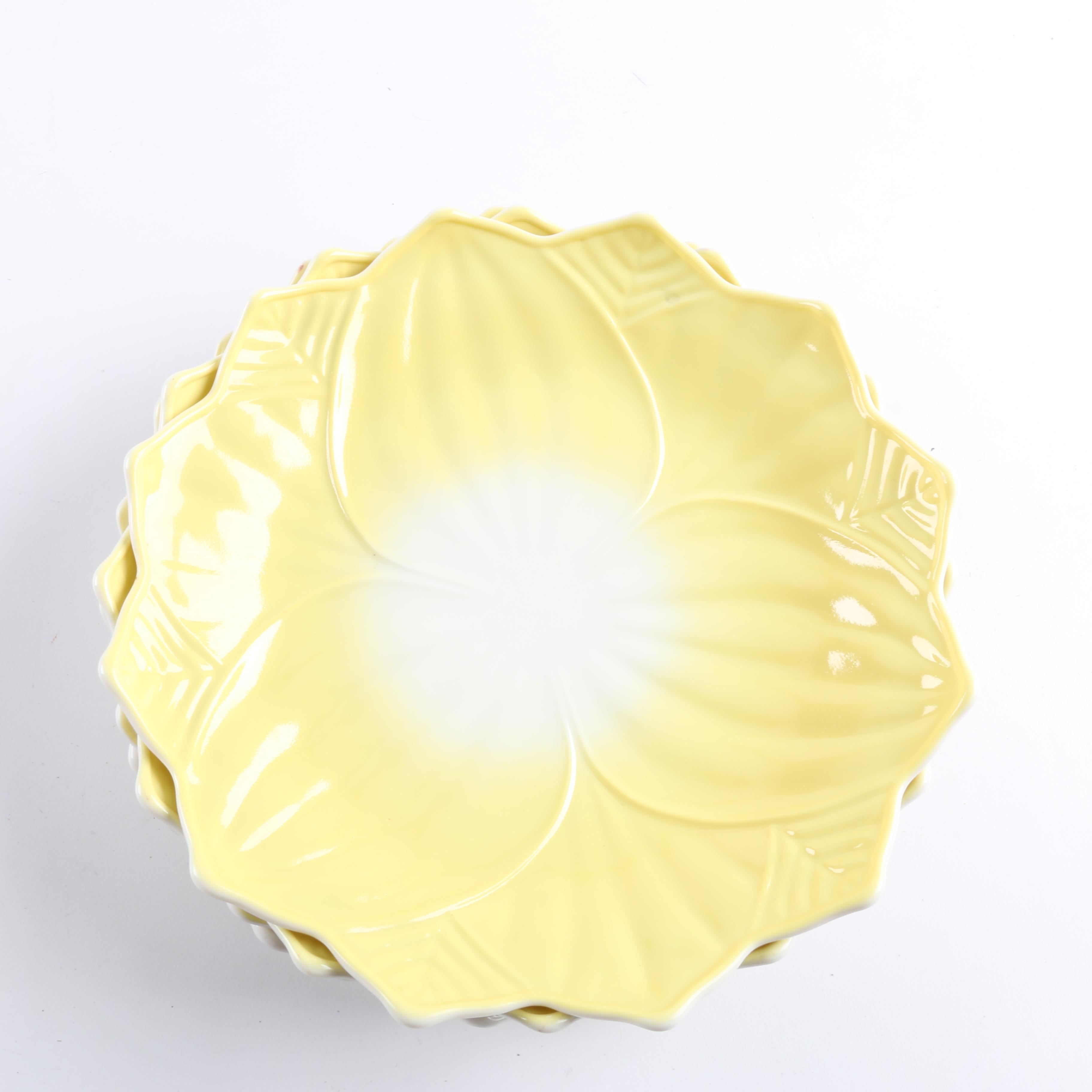 Vintage Multi Colored Flower Shaped Bowls and Saucers