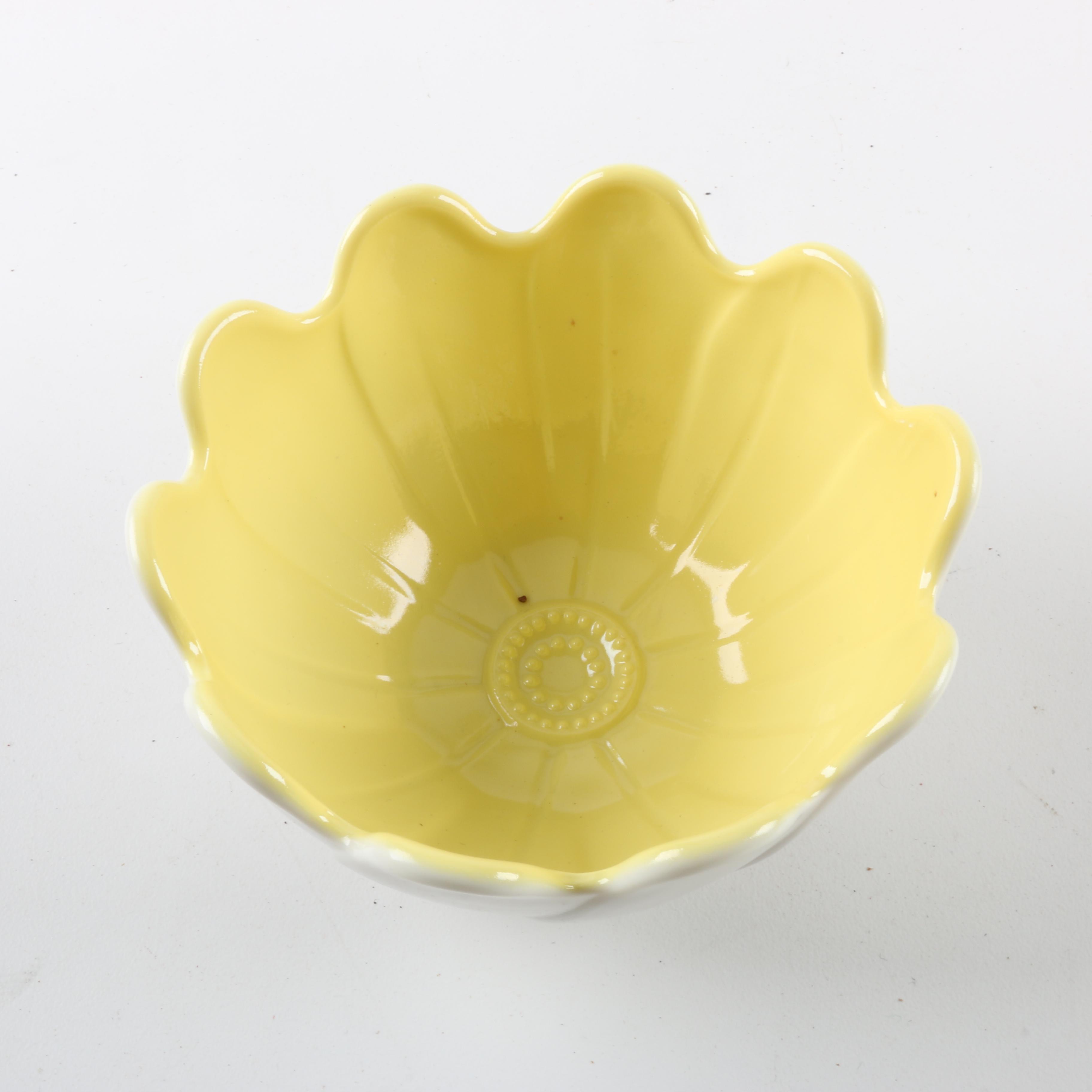 Vintage Multi Colored Flower Shaped Bowls and Saucers