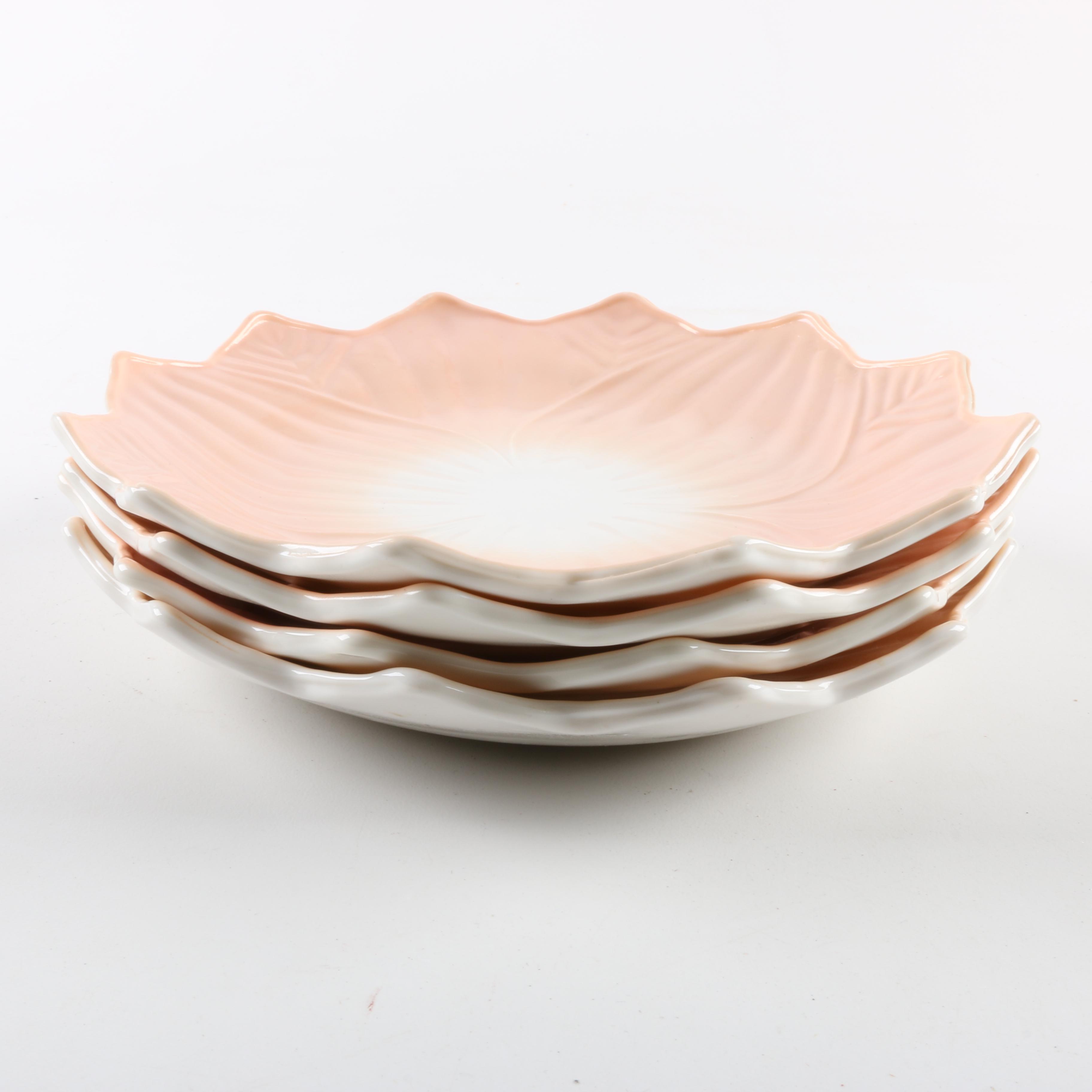 Vintage Multi Colored Flower Shaped Bowls and Saucers