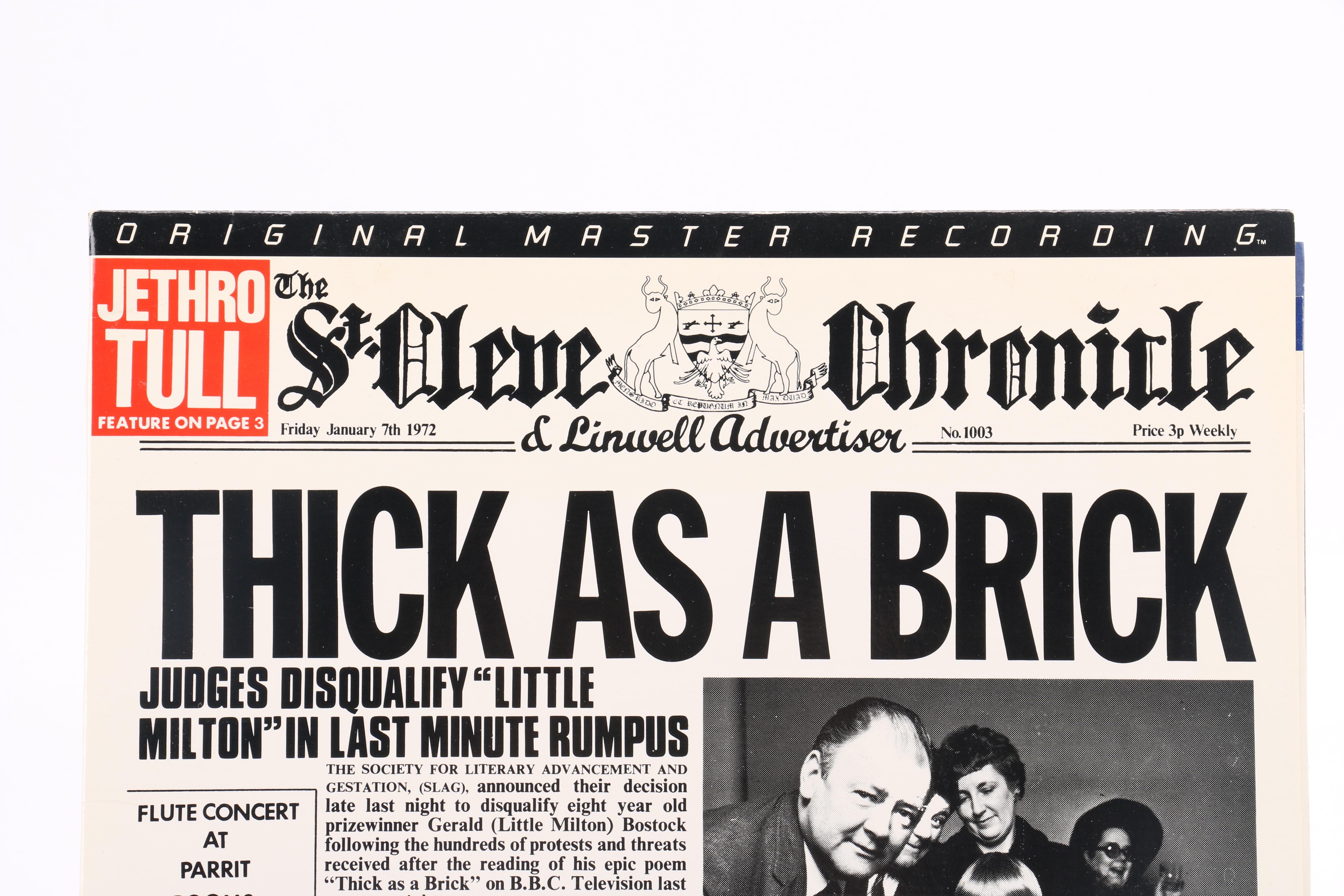 Limited Edition Mobile Fidelity Sound Lab Pressing of Jethro Tull's "Thick as A Brick"