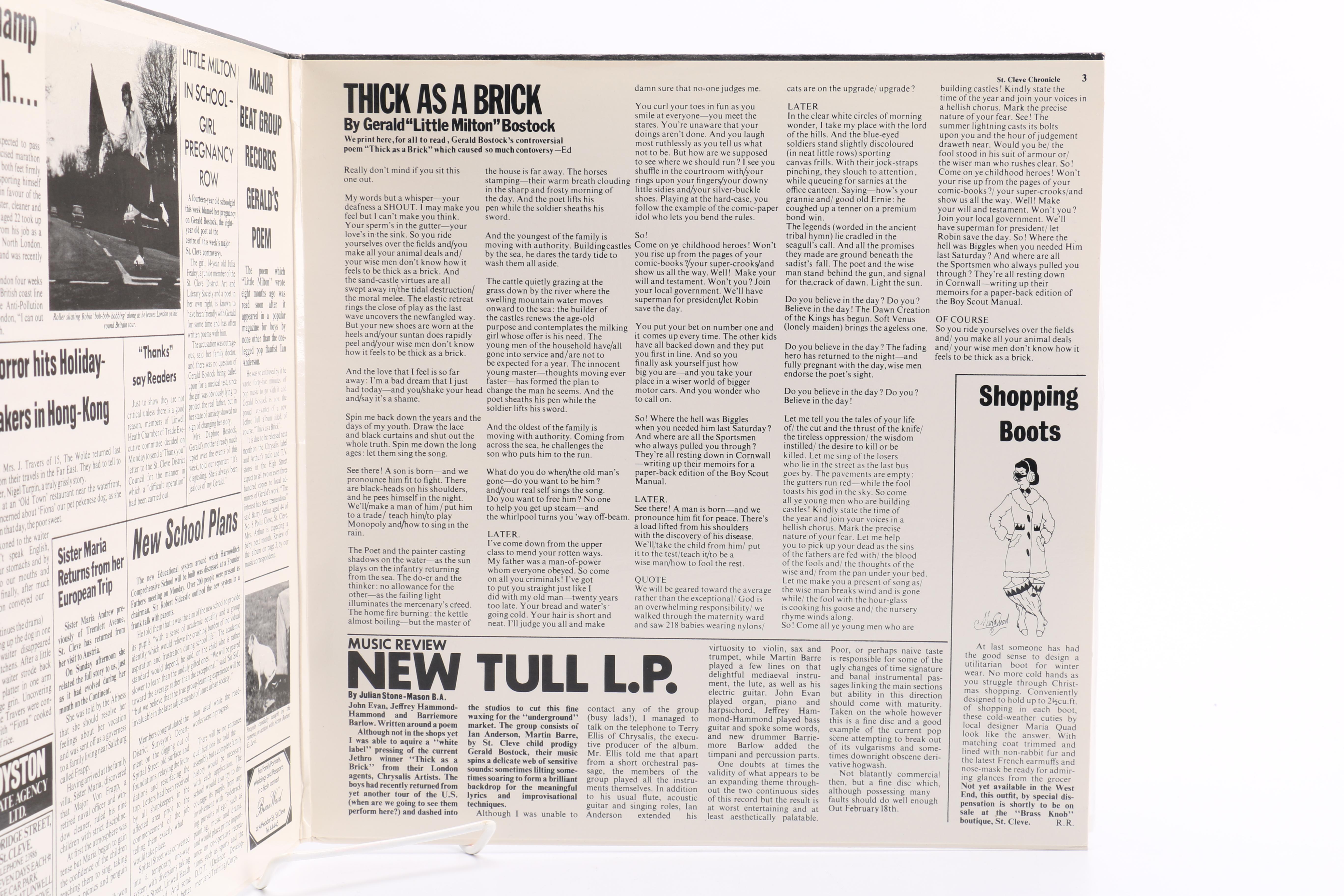 Limited Edition Mobile Fidelity Sound Lab Pressing of Jethro Tull's "Thick as A Brick"