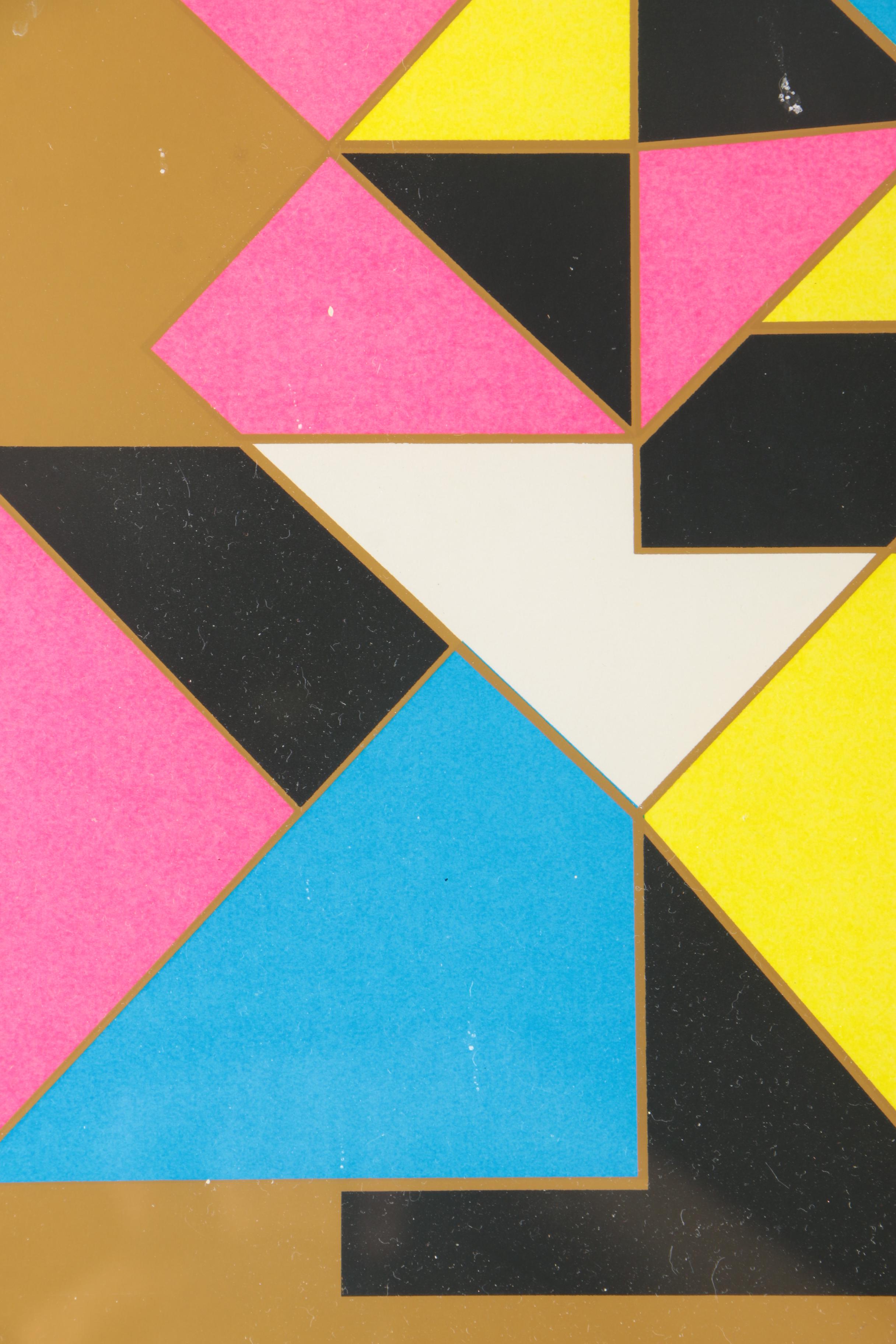 Limited Edition Lithograph of Geometric Art by Isler