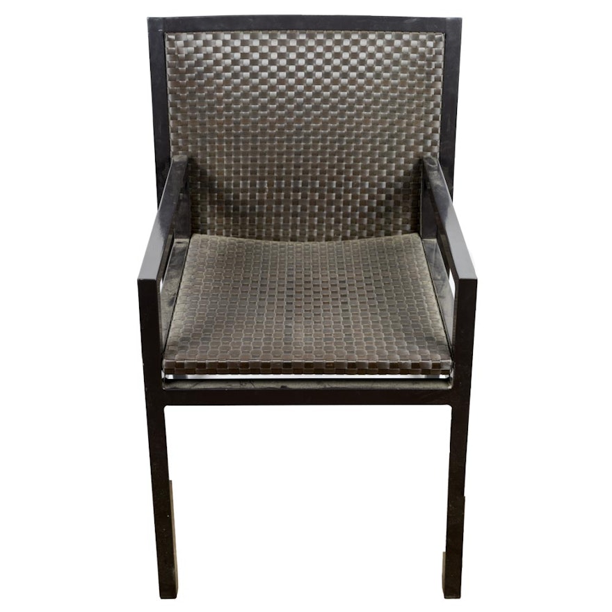 Sifas Brown Woven Plastic Patio Chair