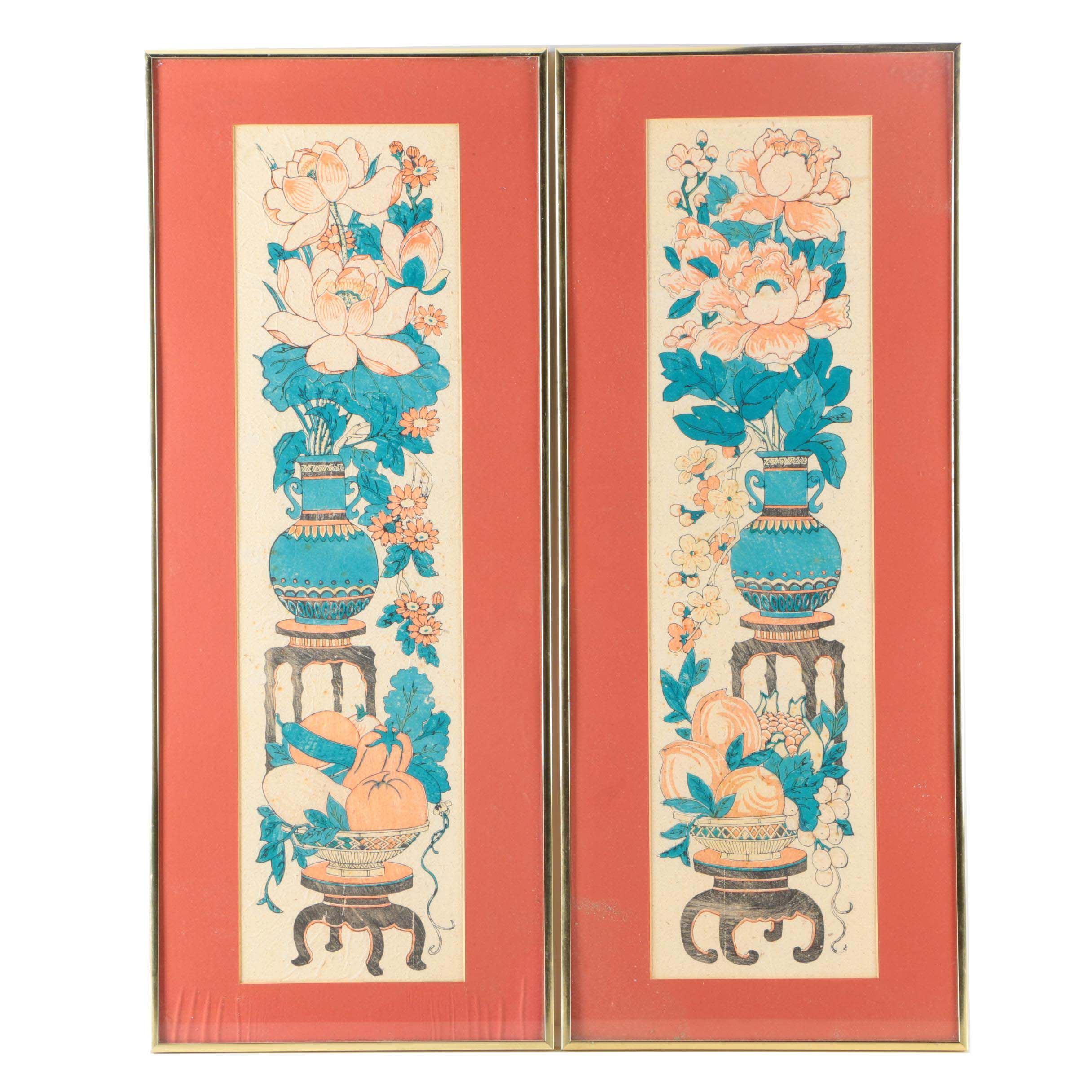 Chinese Floral Woodblock Prints