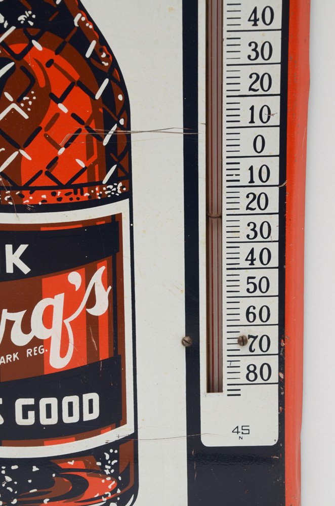 Vintage Barq's Advertisement Thermometer
