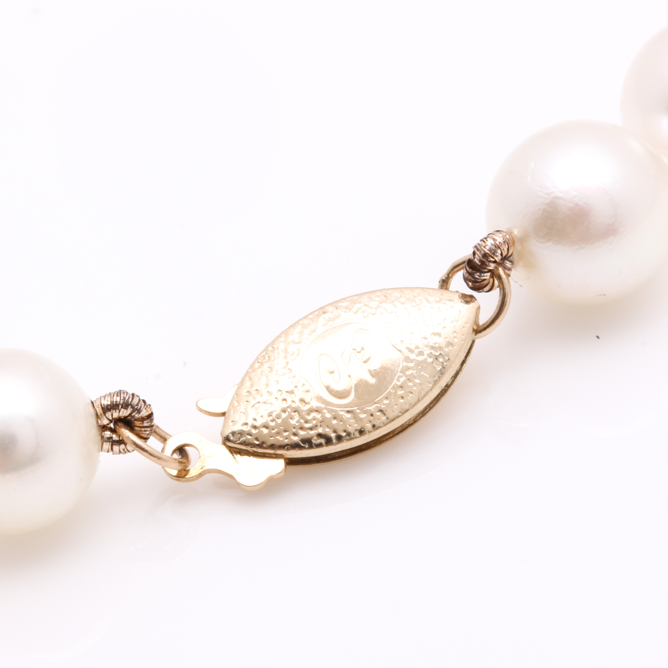 Cultured Pearl Strand Necklace with 14K Yellow Gold Clasp