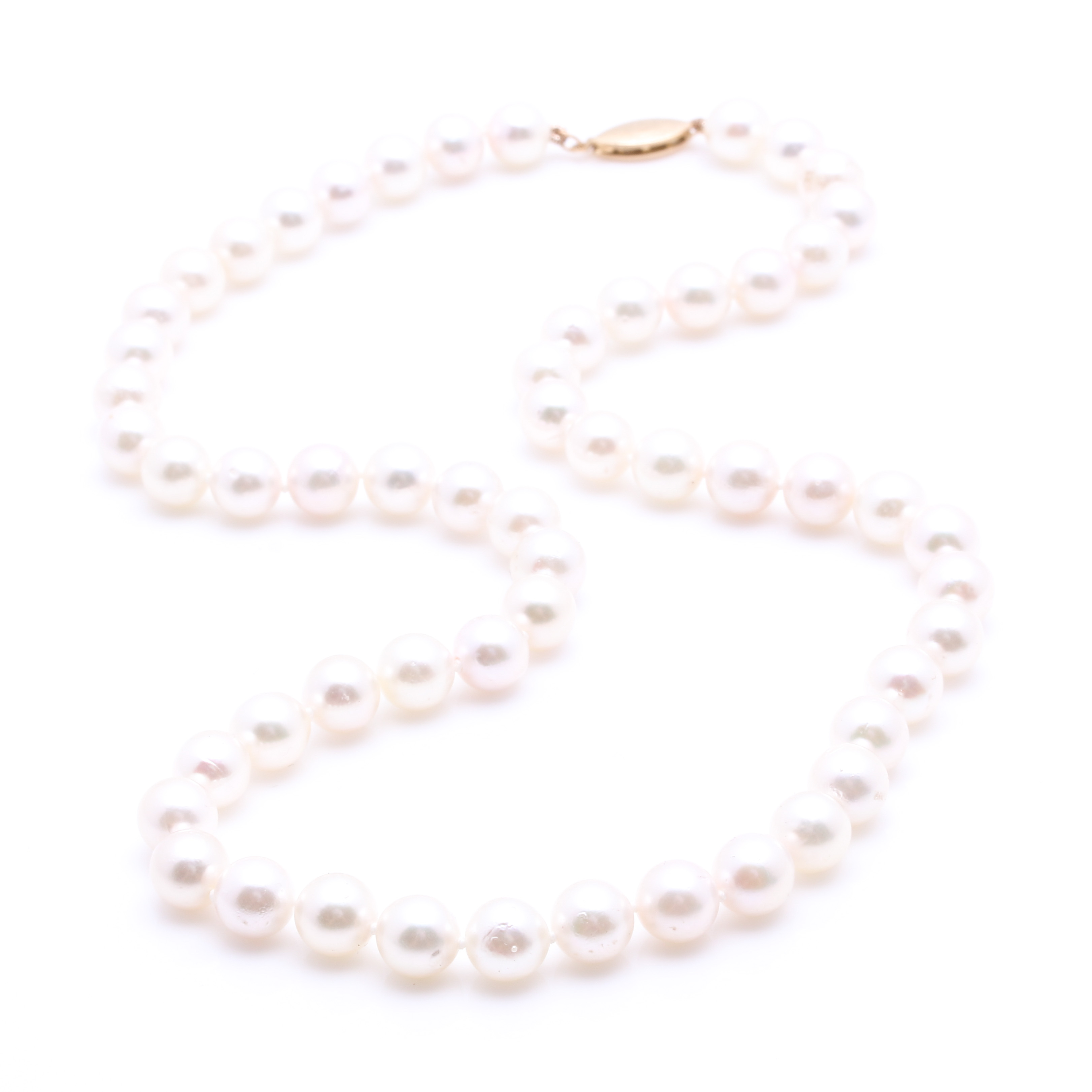 Cultured Pearl Strand Necklace with 14K Yellow Gold Clasp