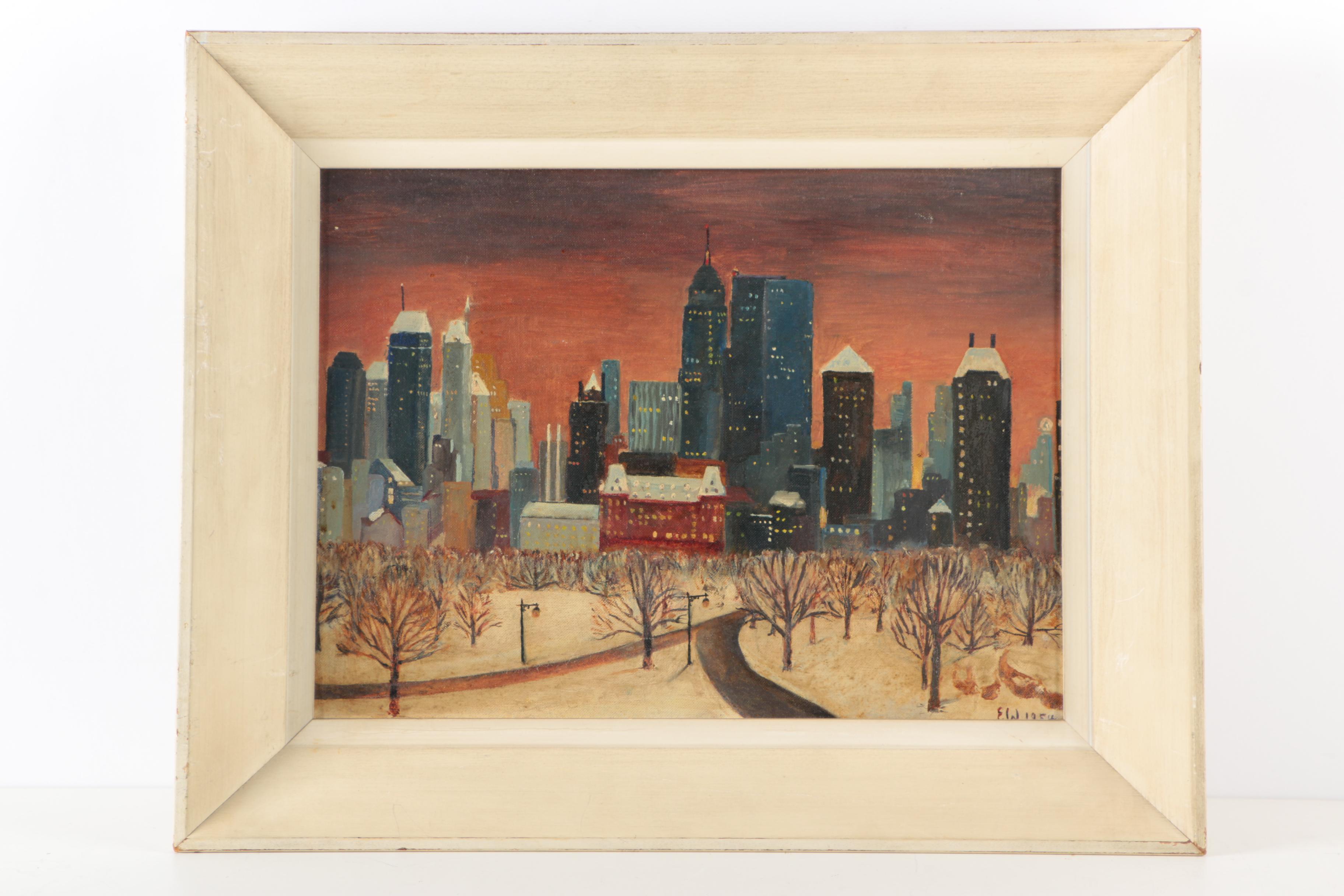 Eugenie Weinberg Mid-Century Oil Paintings on Canvas and Board