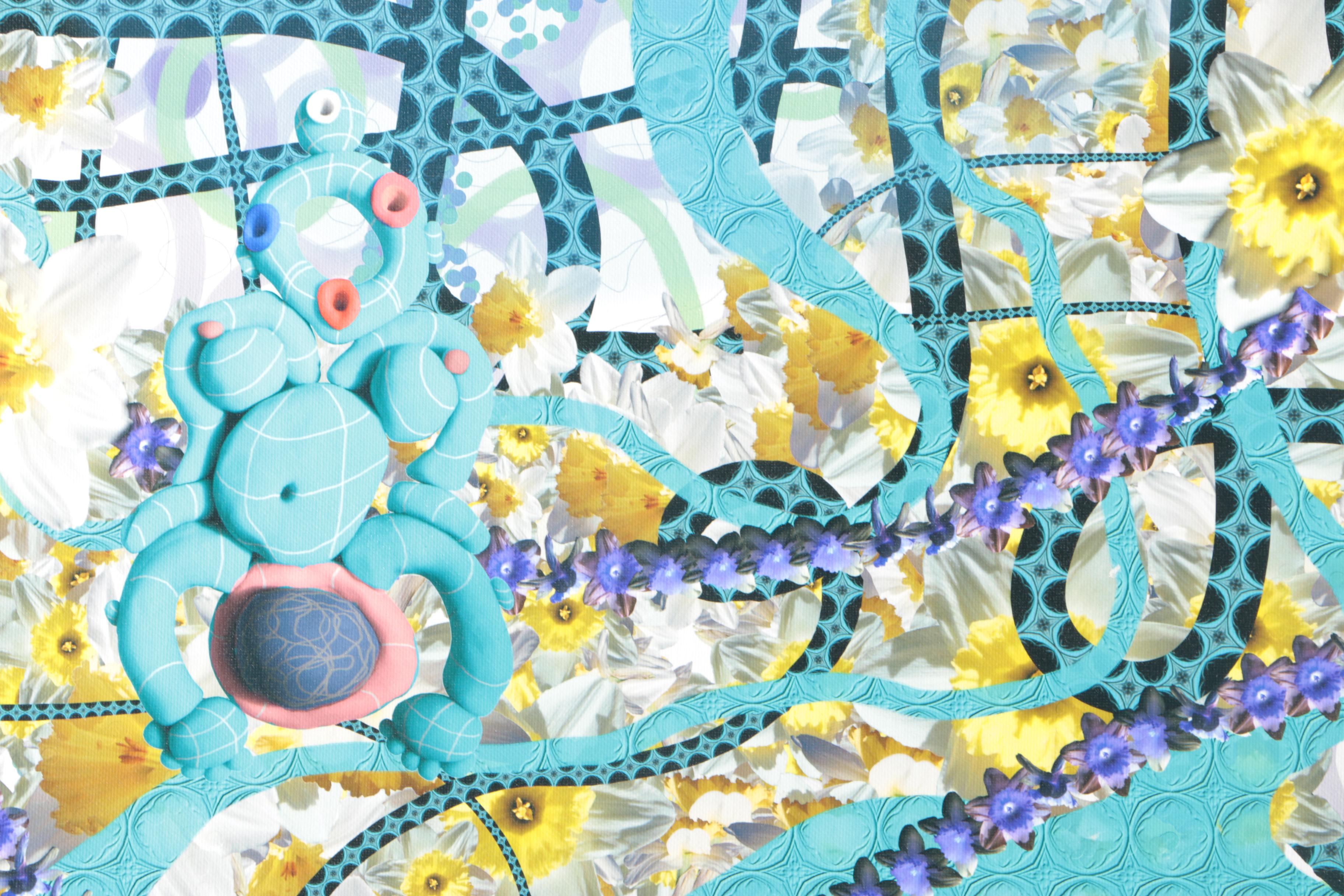 Carl Van Brunt 2005 Mixed Media Work With Painted Clay "Mom"