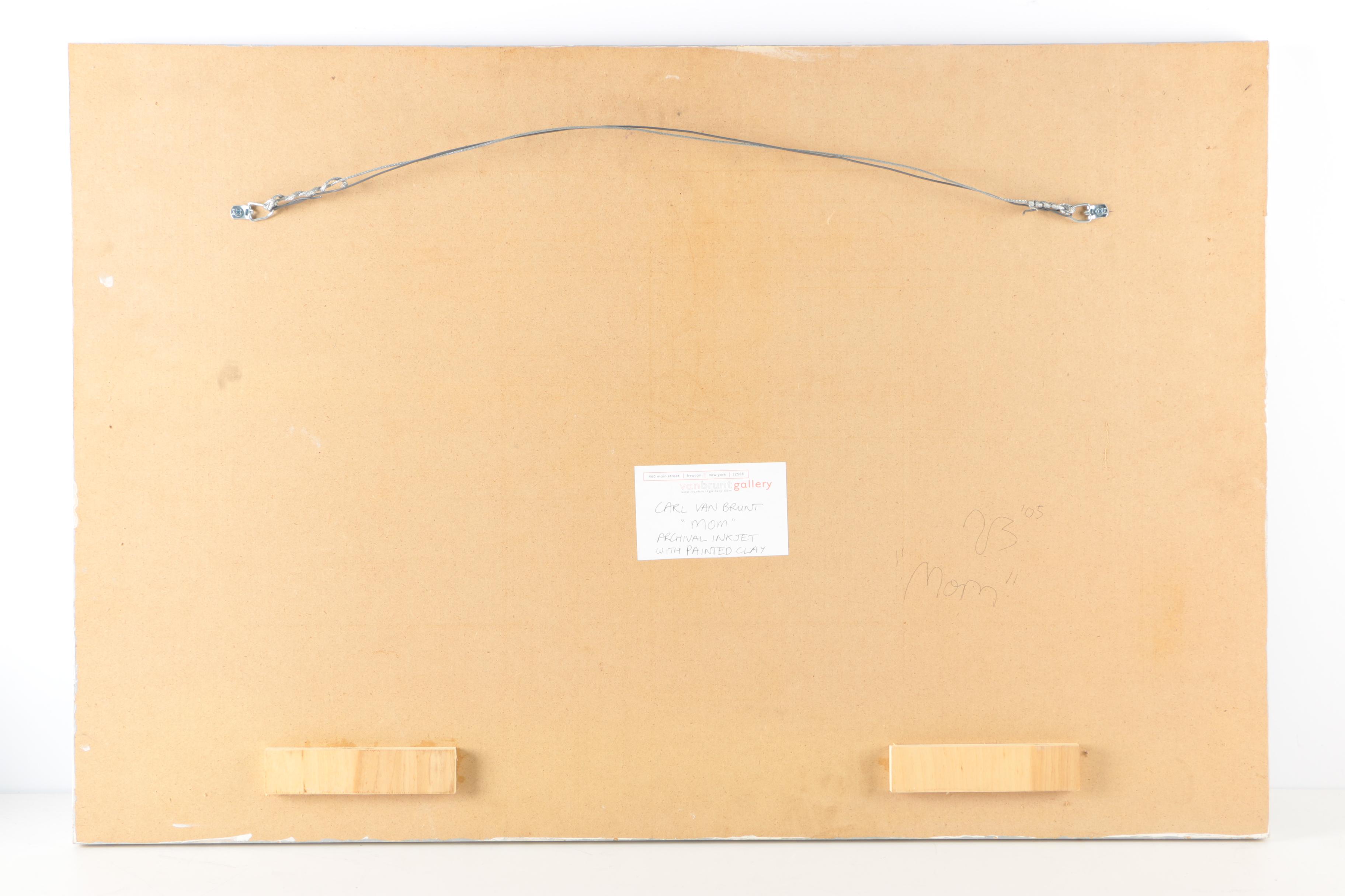 Carl Van Brunt 2005 Mixed Media Work With Painted Clay "Mom"