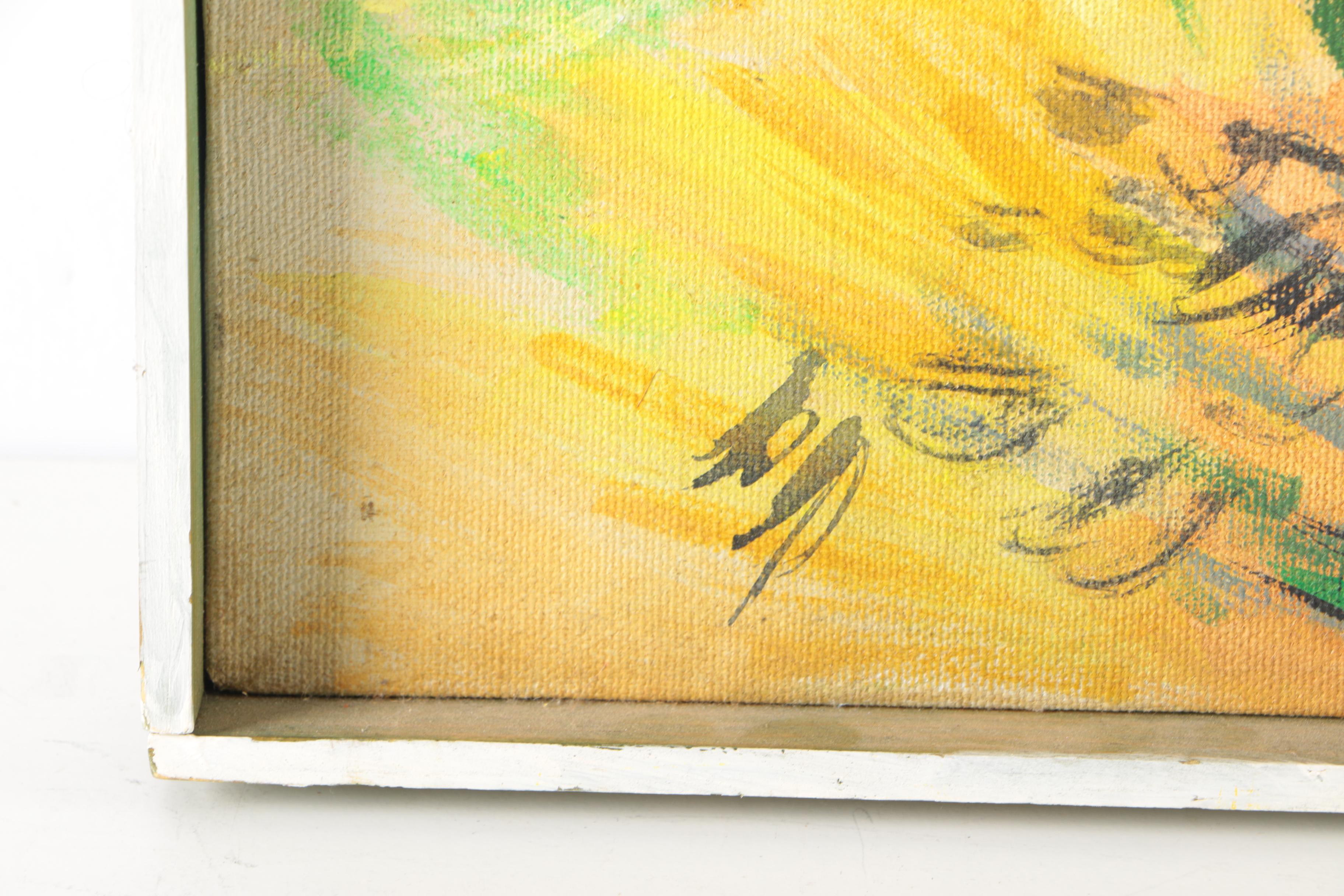 N. Cohen Oil Painting on Canvas of Abstract Garden Landscape