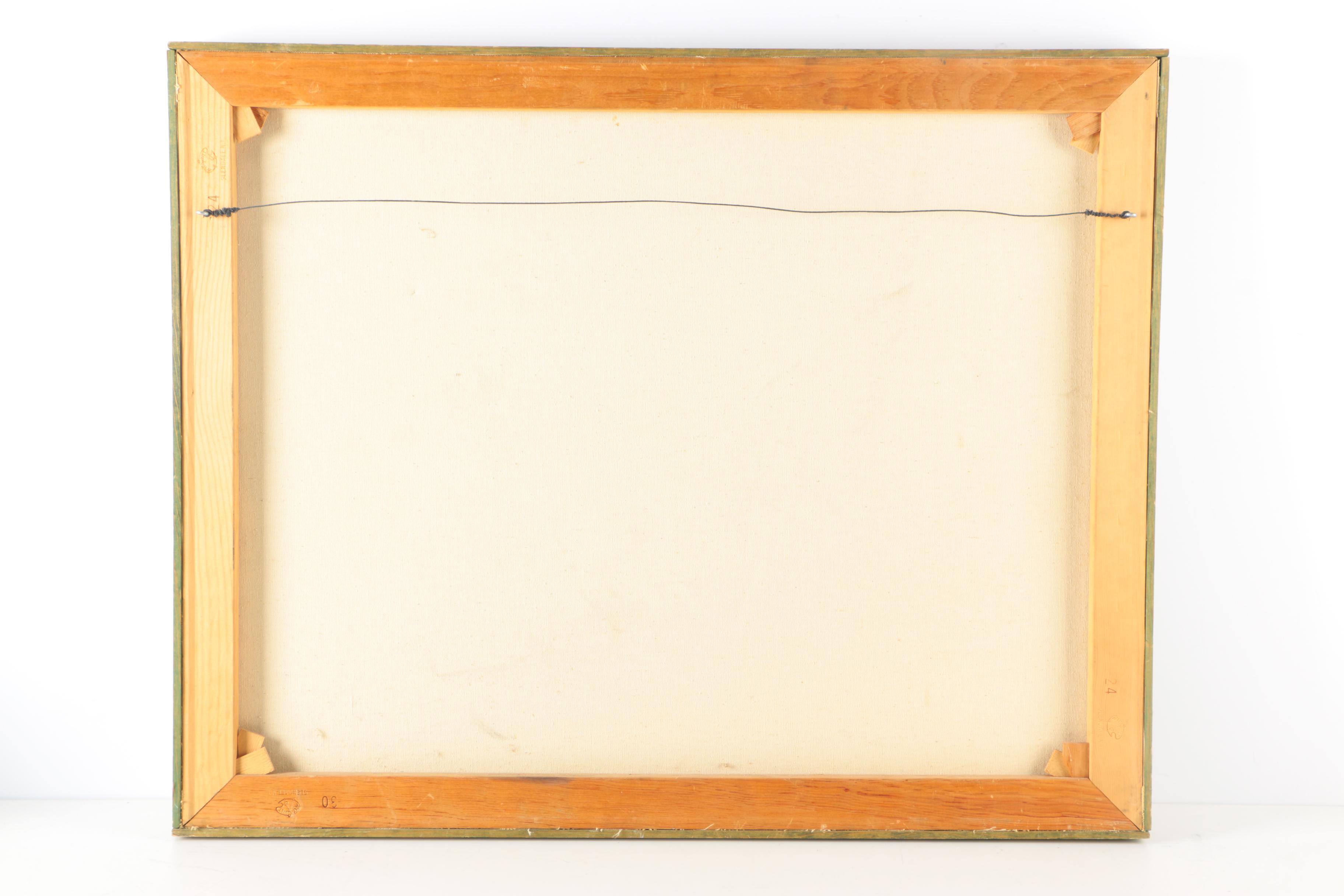 N. Cohen Oil Painting on Canvas of Abstract Garden Landscape