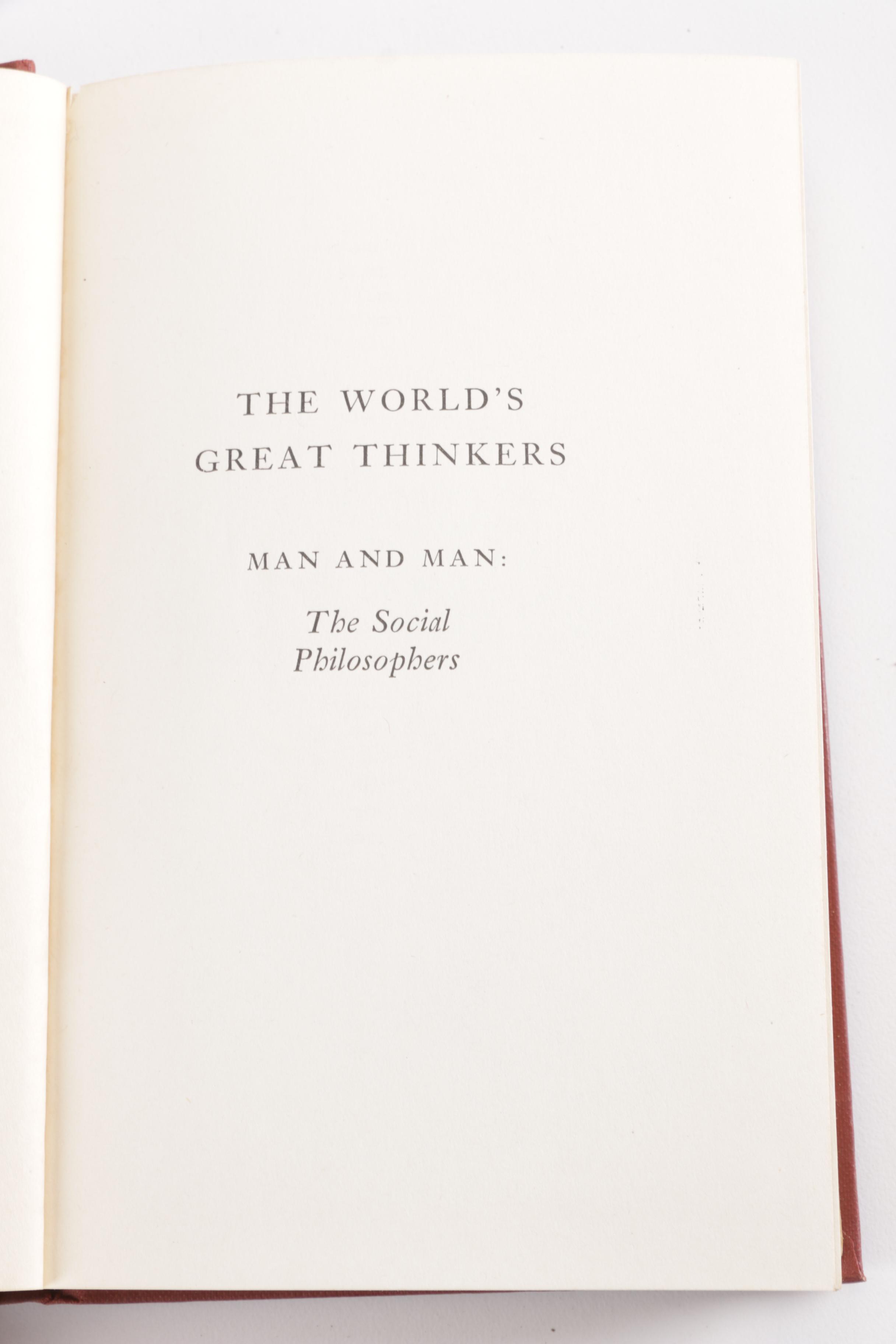 Four Volume Set of "The World's Great Thinkers"