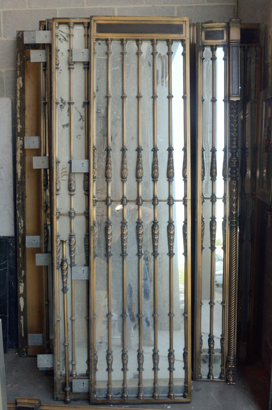 Mirror and Brass Panel Architectural Set