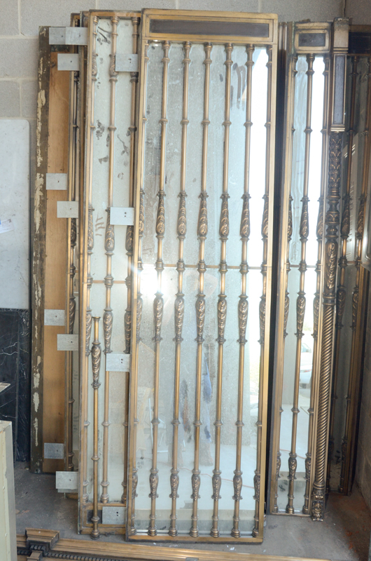 Mirror and Brass Panel Architectural Set