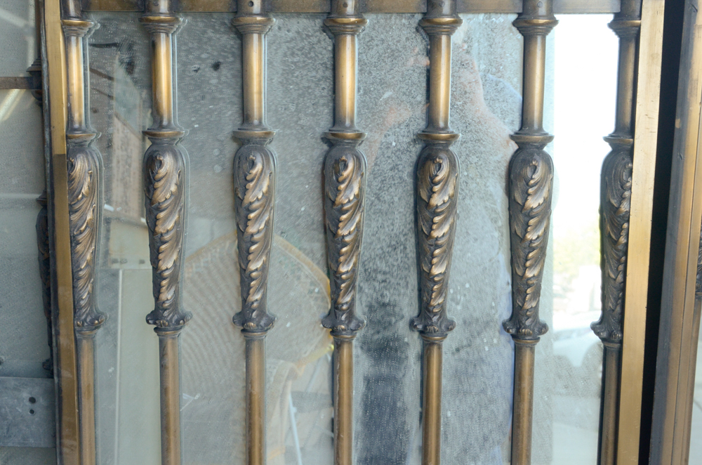 Mirror and Brass Panel Architectural Set