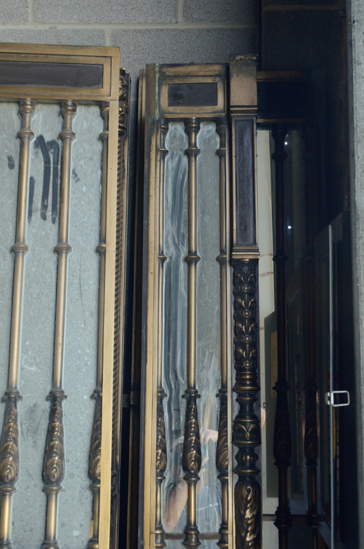 Mirror and Brass Panel Architectural Set