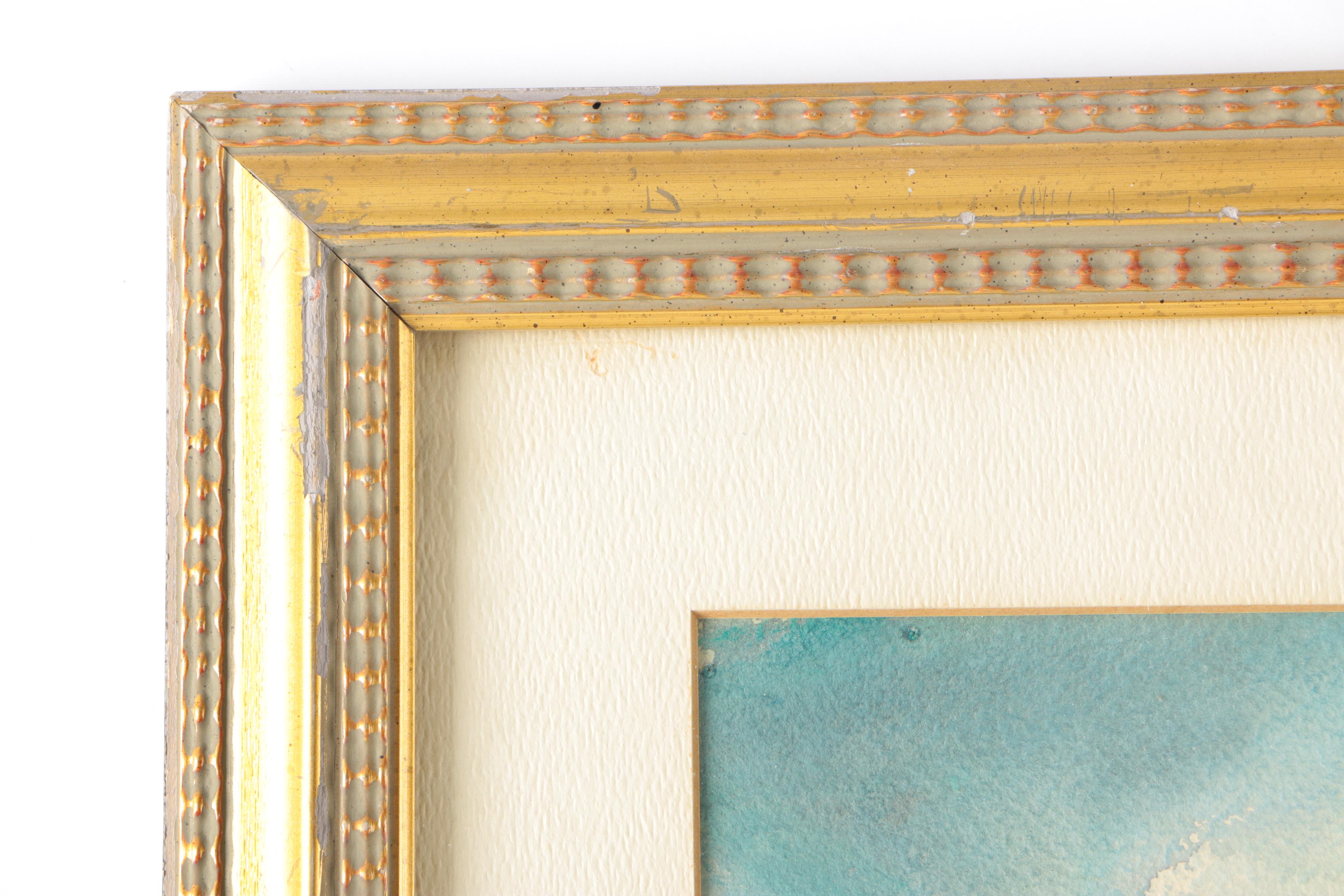 Watercolor Painting of Colorful Village by the Water