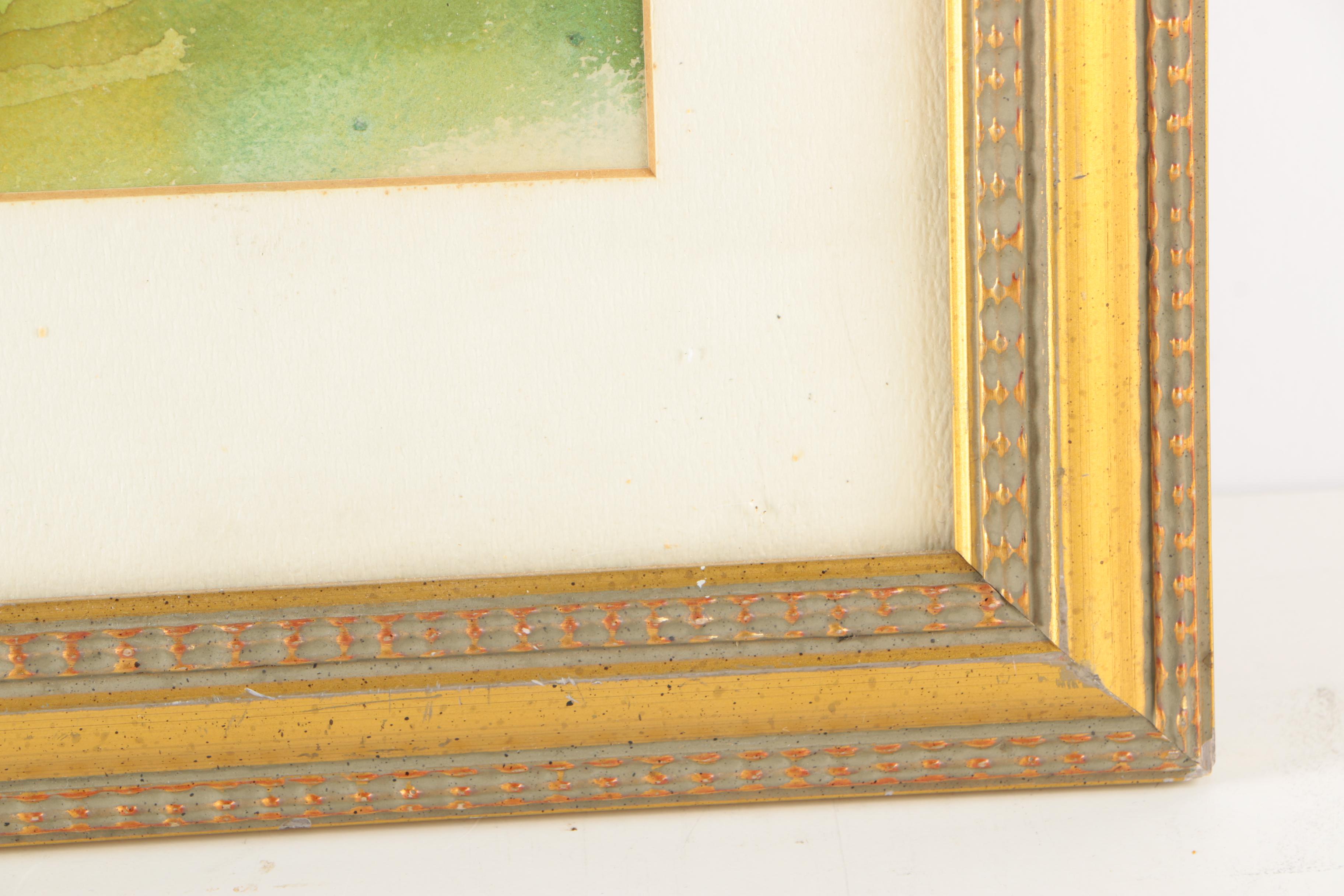 Watercolor Painting of Colorful Village by the Water