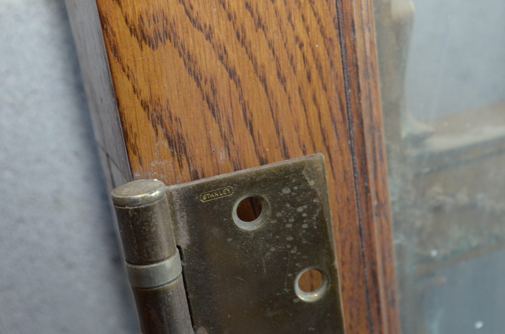Pair of Glass Paneled Doors with Brass Hardware