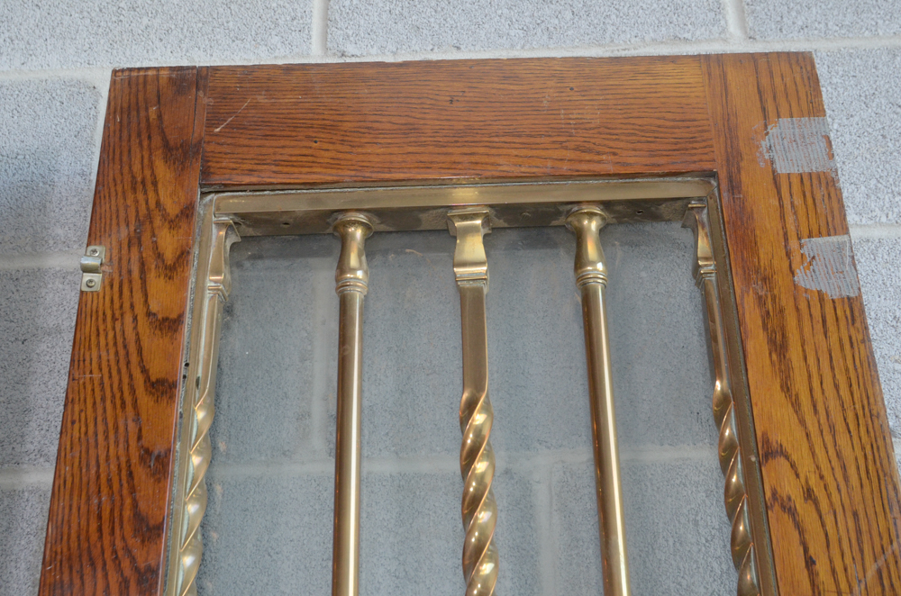 Pair of Glass Paneled Doors with Brass Hardware