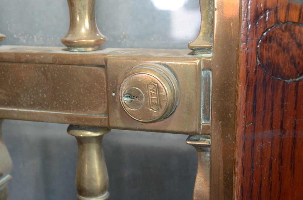 Pair of Glass Paneled Doors with Brass Hardware