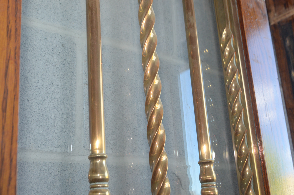 Pair of Glass Paneled Doors with Brass Hardware