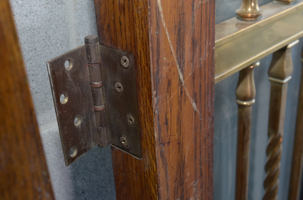 Pair of Glass Paneled Doors with Brass Hardware