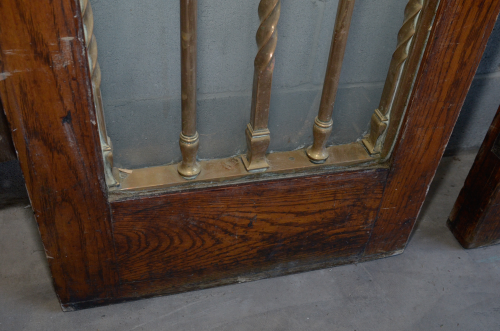 Pair of Glass Paneled Doors with Brass Hardware