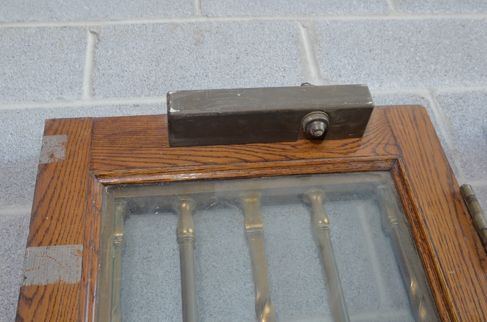 Pair of Glass Paneled Doors with Brass Hardware