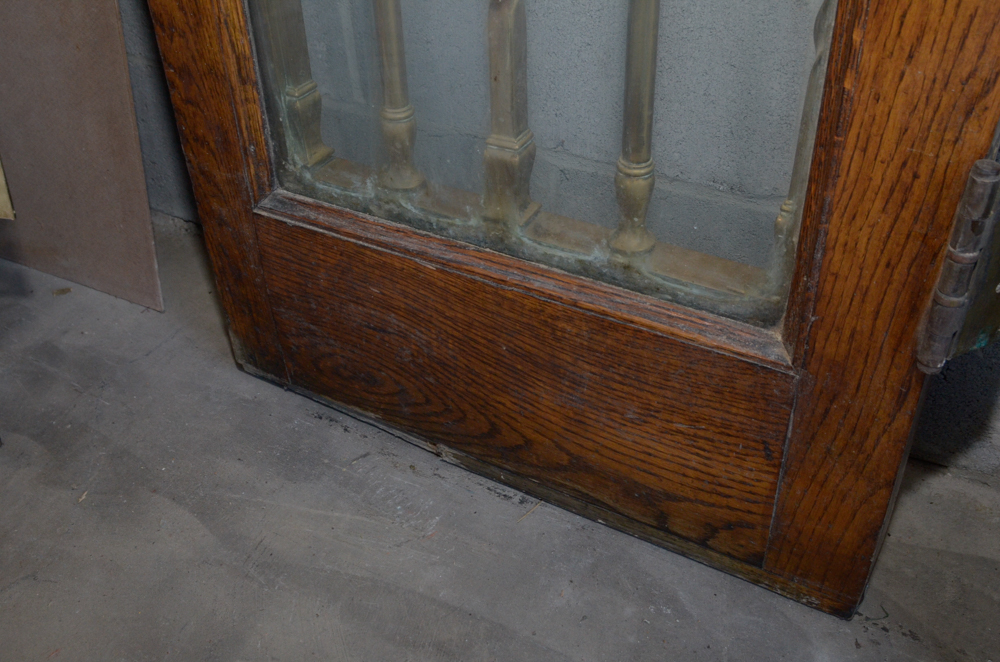 Pair of Glass Paneled Doors with Brass Hardware