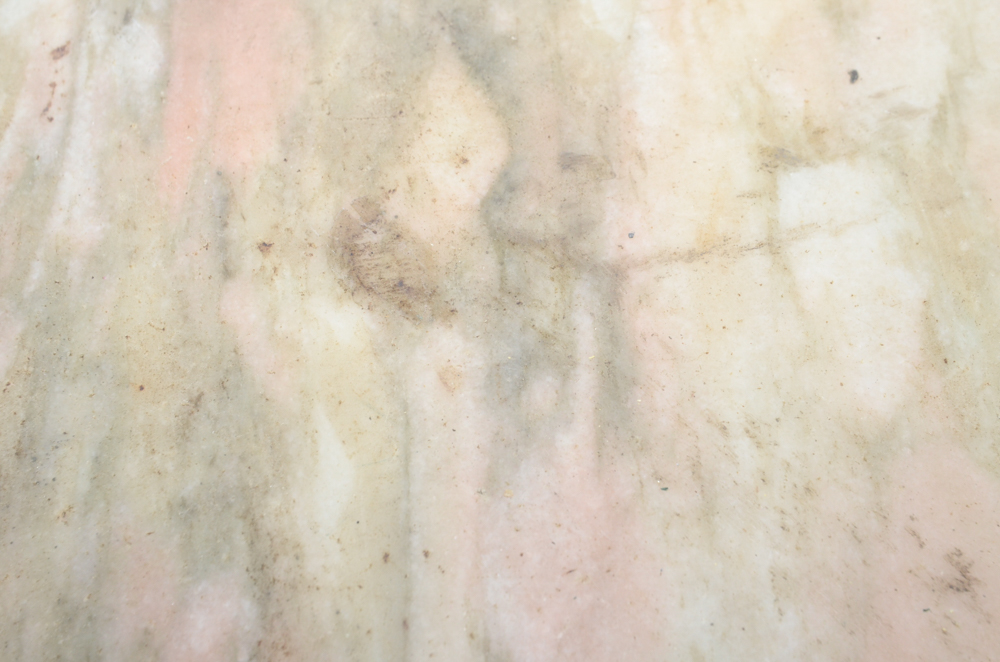 Stone Top Table with Wrought Iron Base