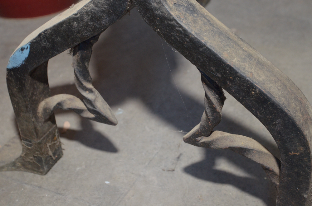 Stone Top Table with Wrought Iron Base