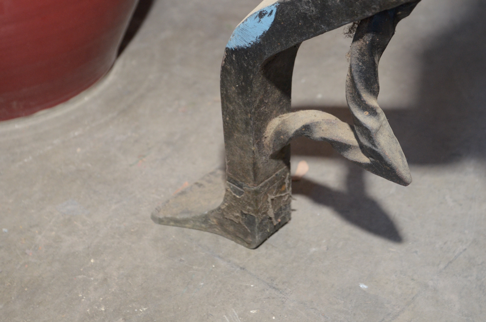 Stone Top Table with Wrought Iron Base