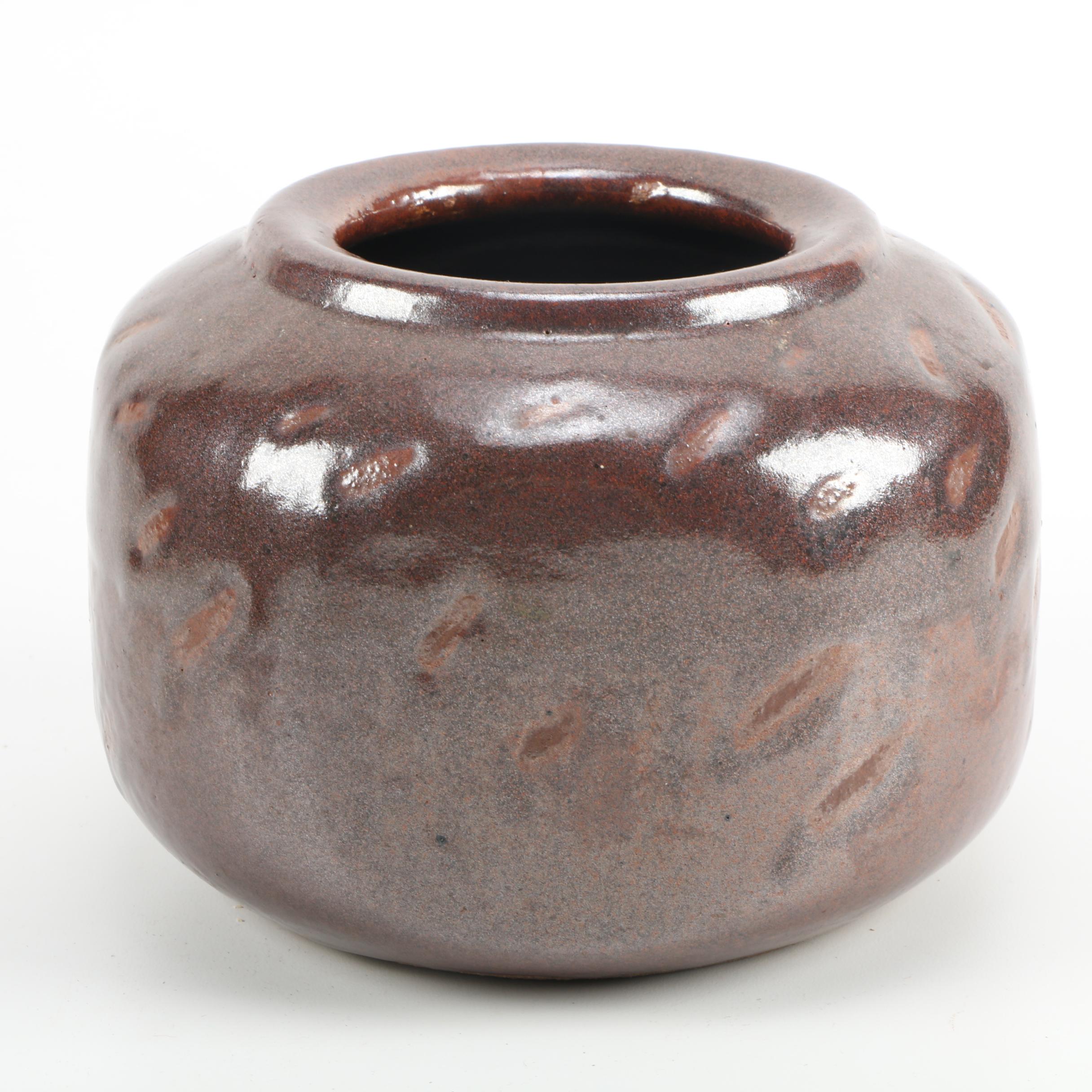 Brown Ceramic Vases, Ink Bottle, and Insulators