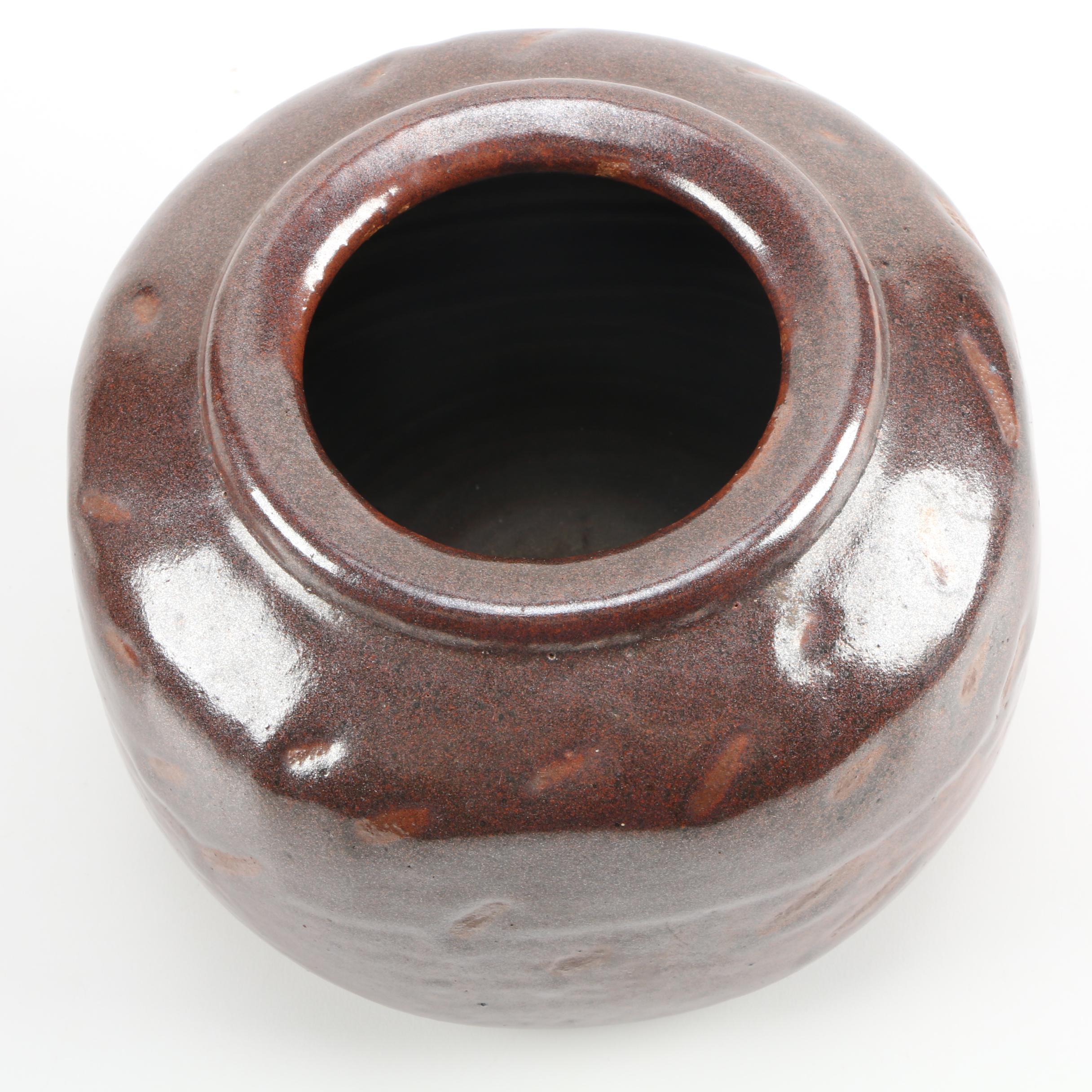 Brown Ceramic Vases, Ink Bottle, and Insulators