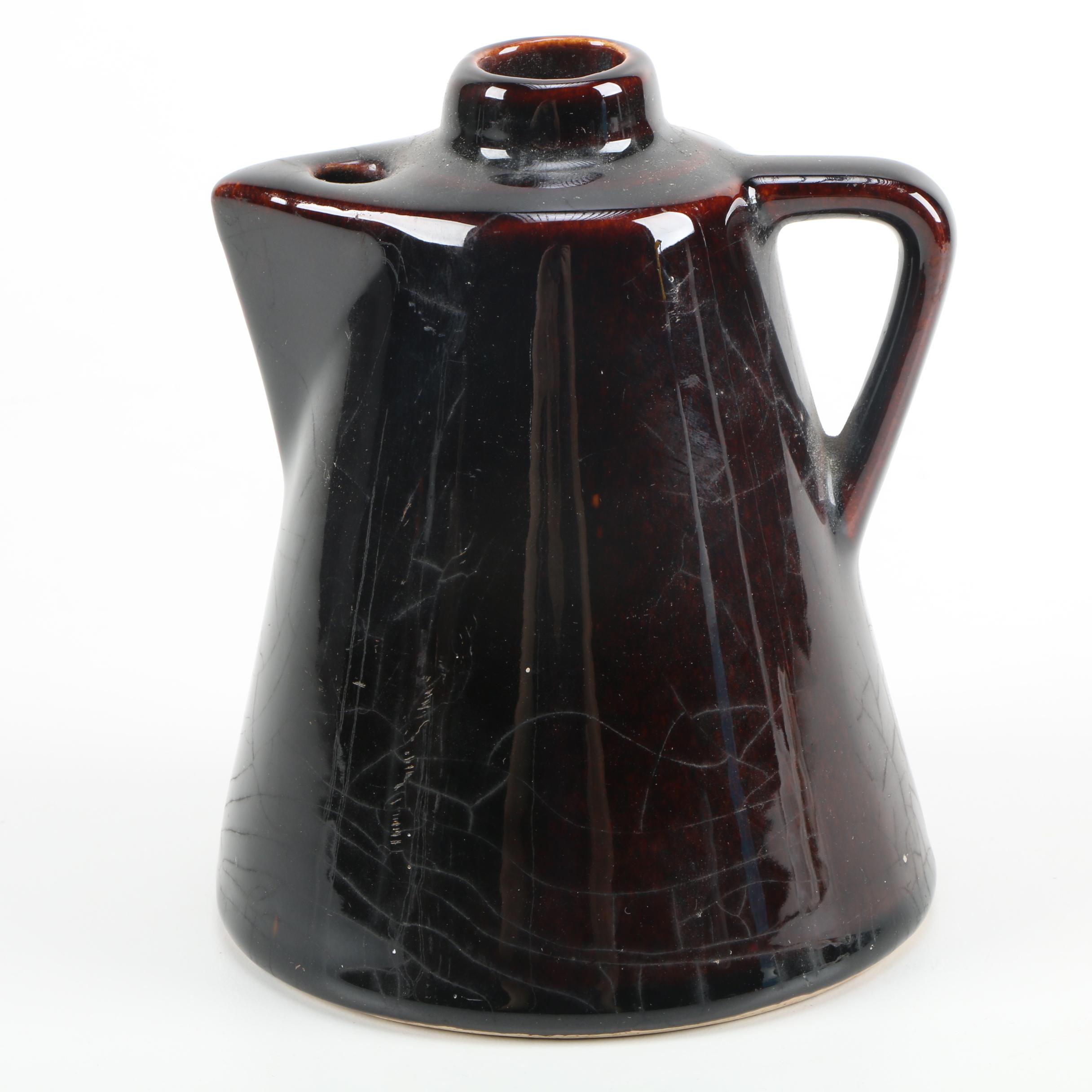 Brown Ceramic Vases, Ink Bottle, and Insulators