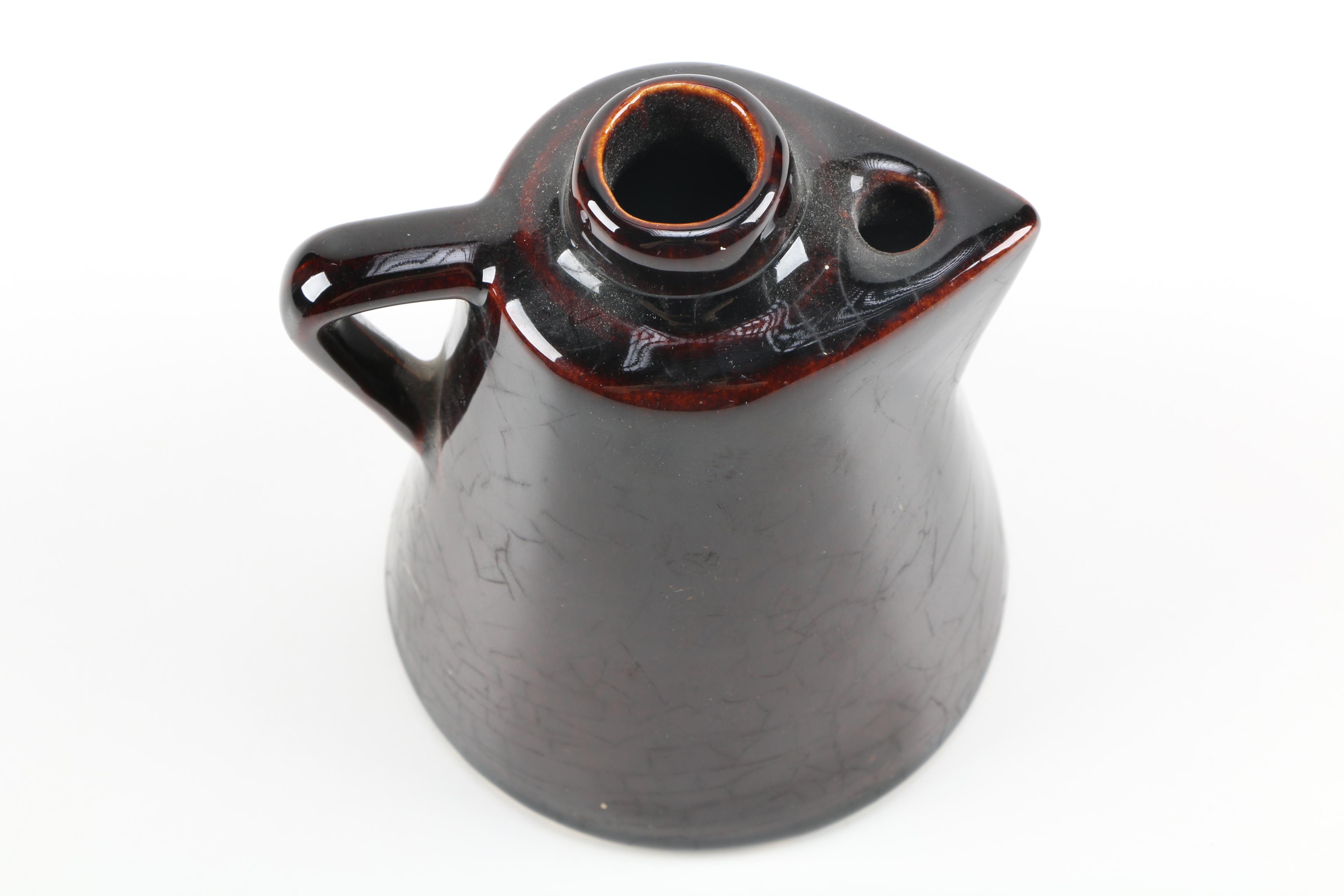 Brown Ceramic Vases, Ink Bottle, and Insulators